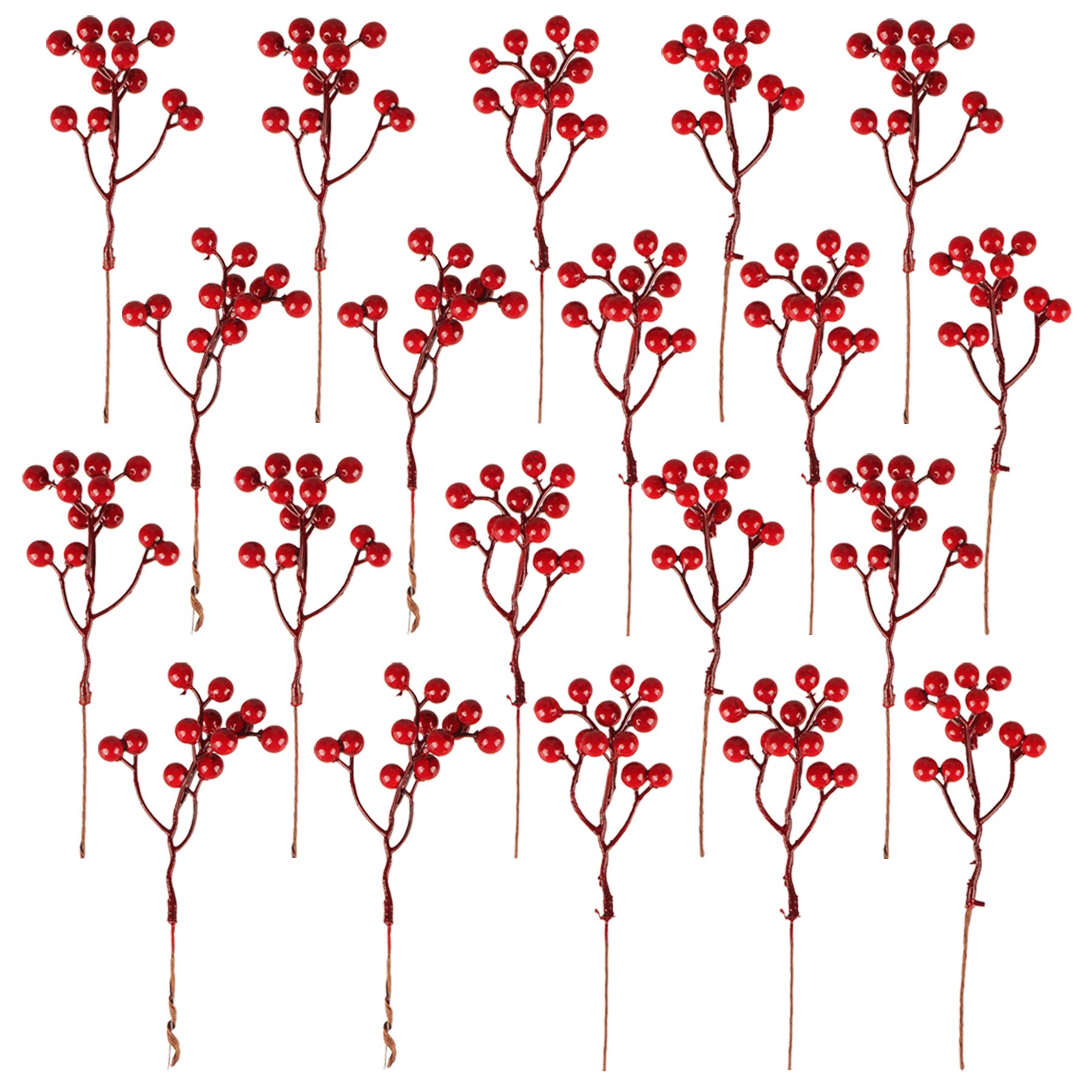20 Pack Artificial Red Berry Stems 7.1 Inch Burgundy Red Berry Picks Holly  Berries Branches for Christmas Tree Decorations Crafts Wedding Holiday  Season Winter D cor Home Decor