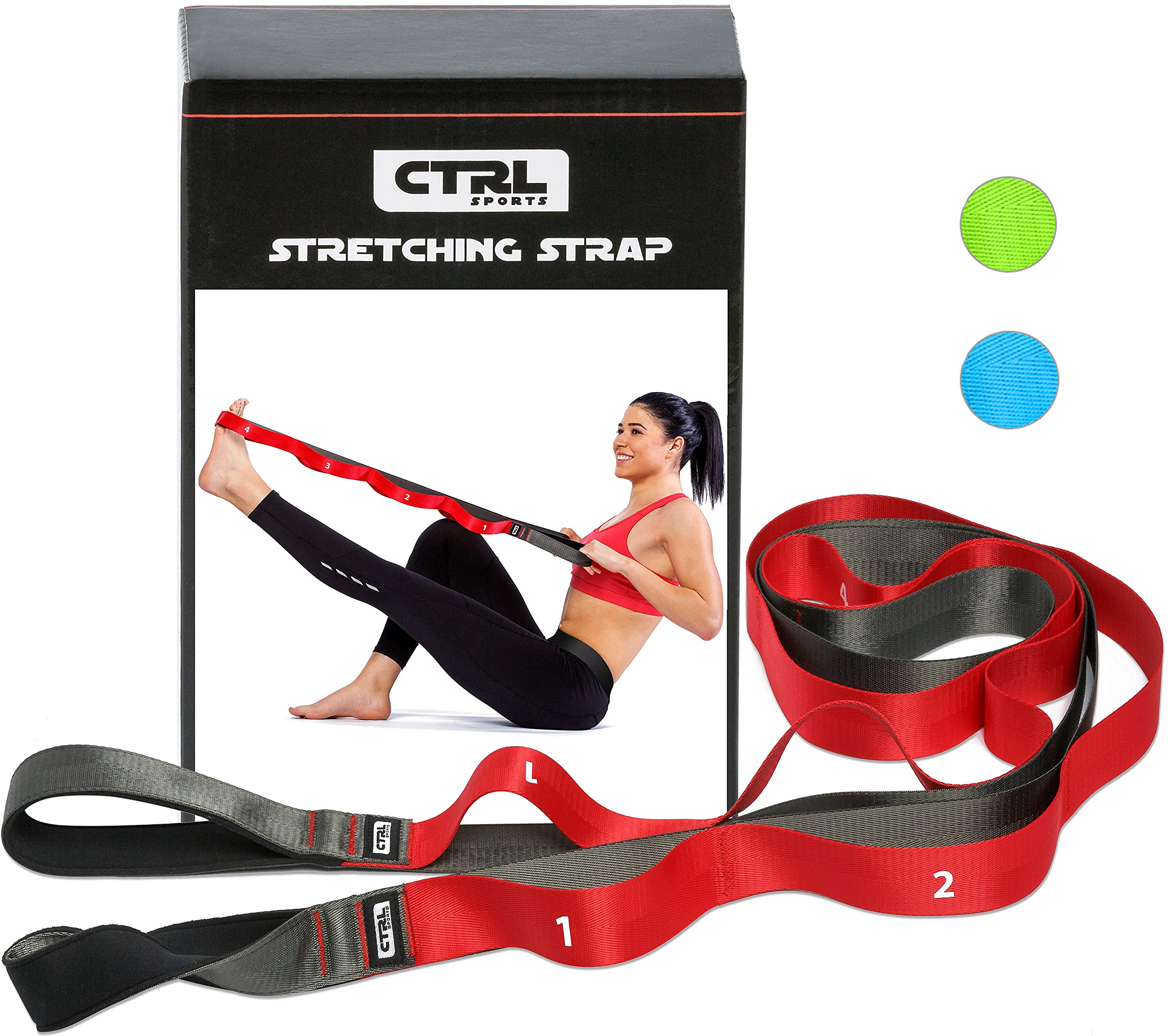 Stretching Strap with Loops - Non Elastic Stretch Band for Physical  Therapy, Yoga Strap for Stretching Equipment, Stretch Bands for Exercise  and Flexibility - Fascia, Hamstring & Leg Stretcher Belt 10 Loops - Red