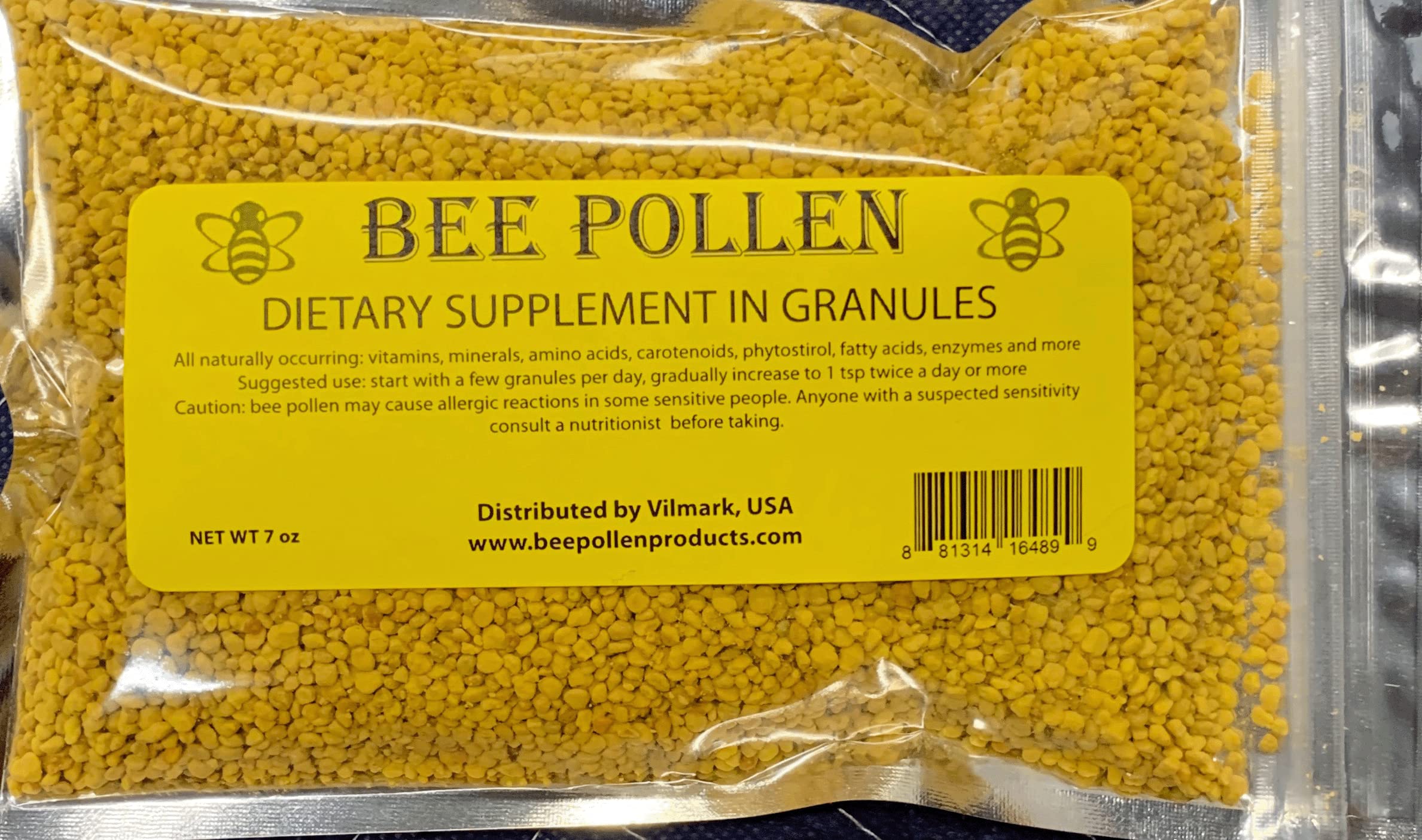 100 Pure Natural Bee Pollen Granules 7 oz Top Quality BEE Pollen