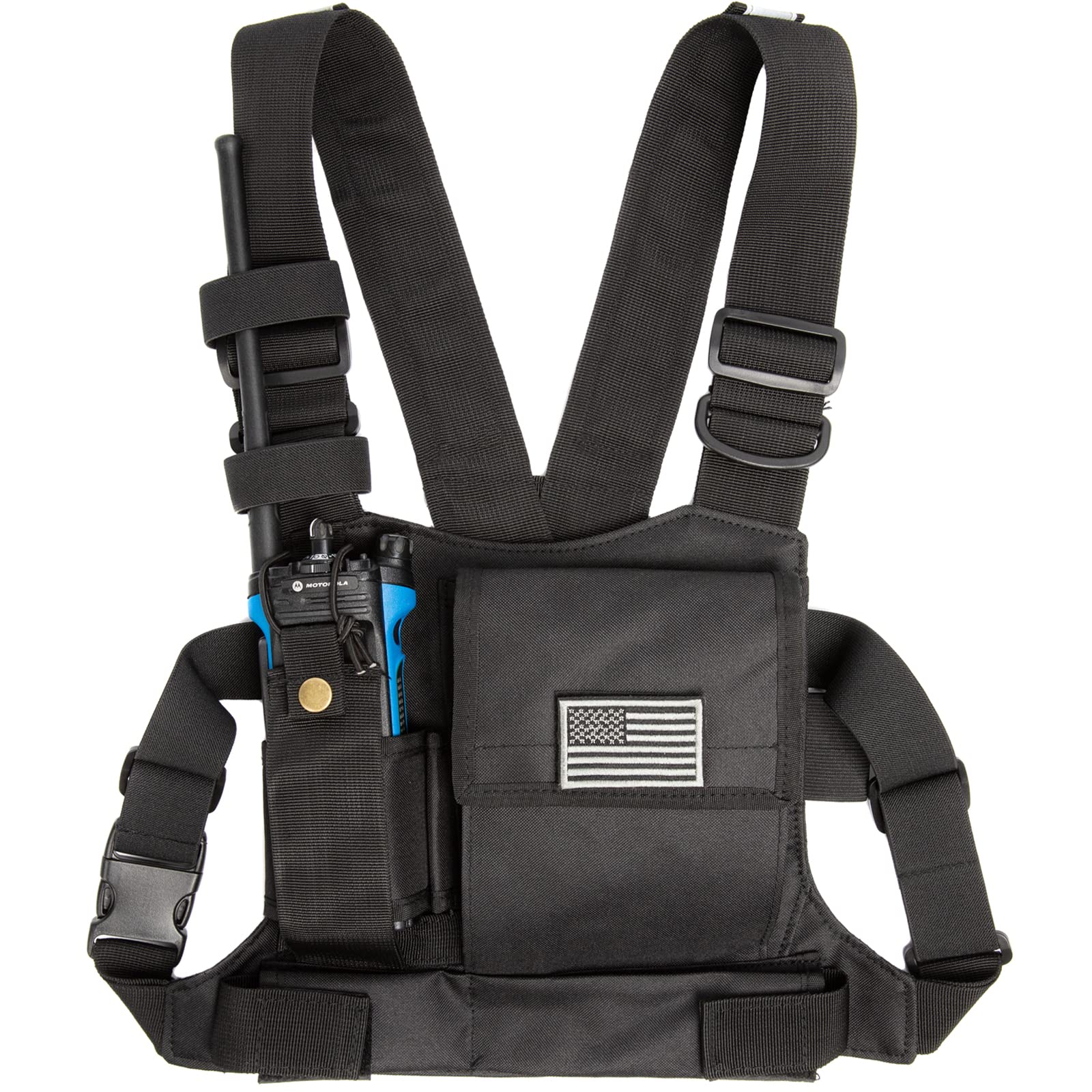 LUITON Radio Chest Harness with Reflective Strips Shoulder Holster