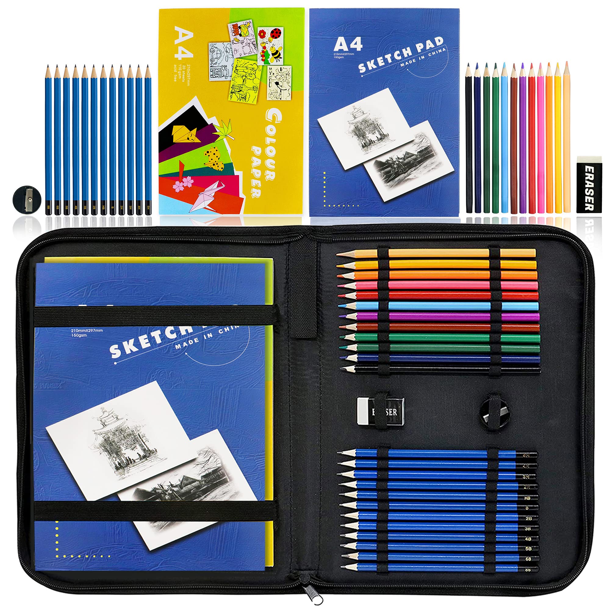 LUCYCAZ Drawing Kit - Art Supplies for Kids 9-12 Travel Drawing