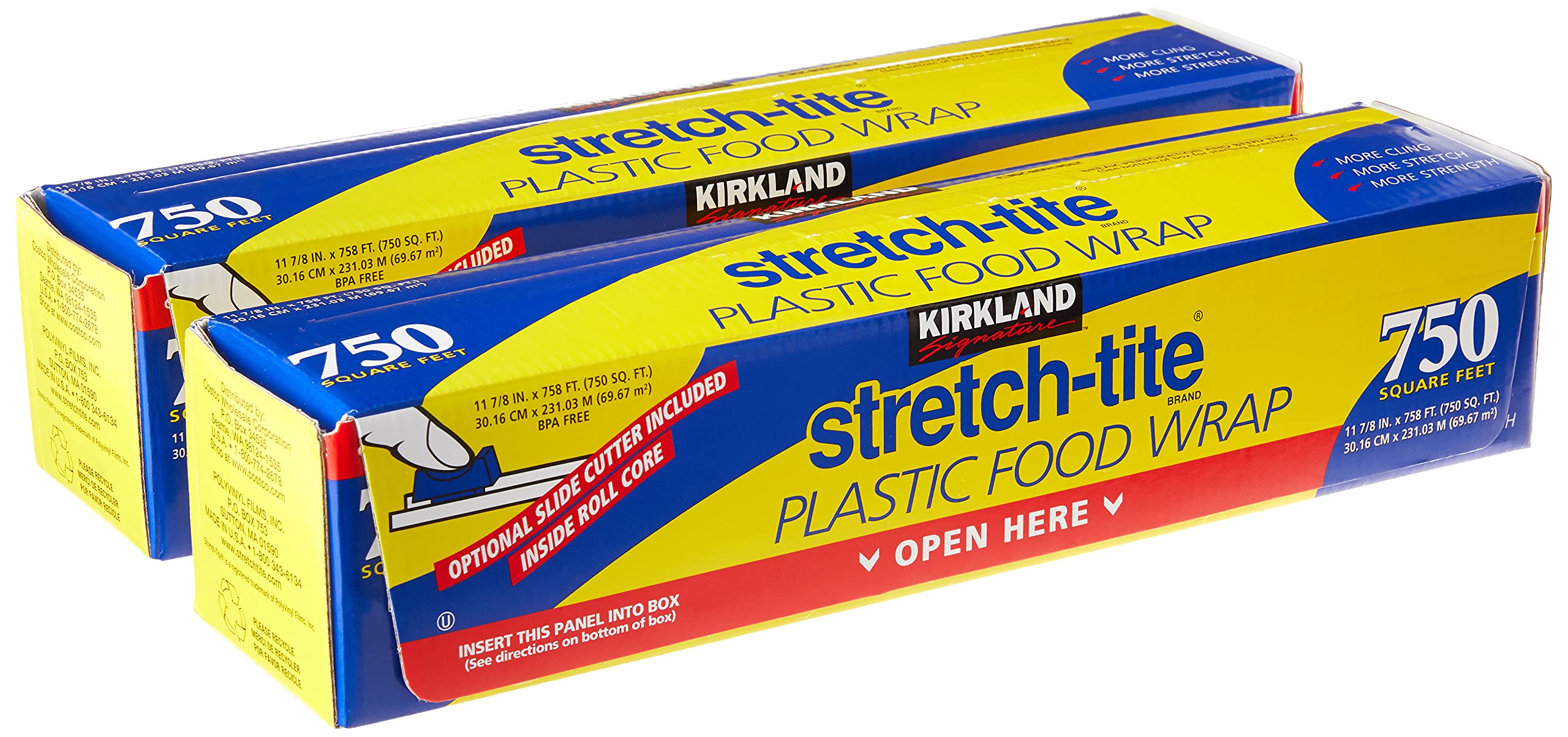 Kirkland's 208721 Stretch Tite Plastic Food Wrap - 2 Count for sale online