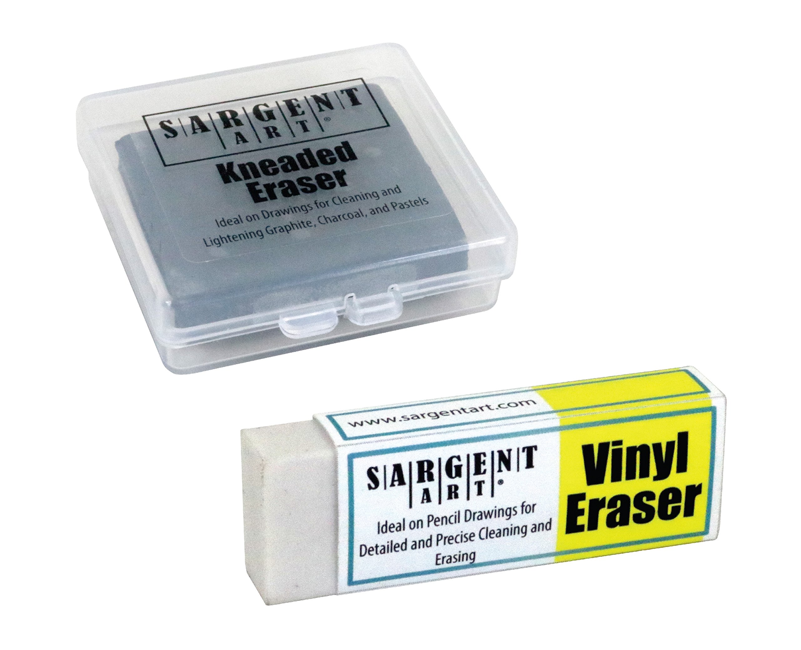 Sargent Art 36-0009 Set Kneaded Eraser & Vinyl Eraser (2 Pack) White