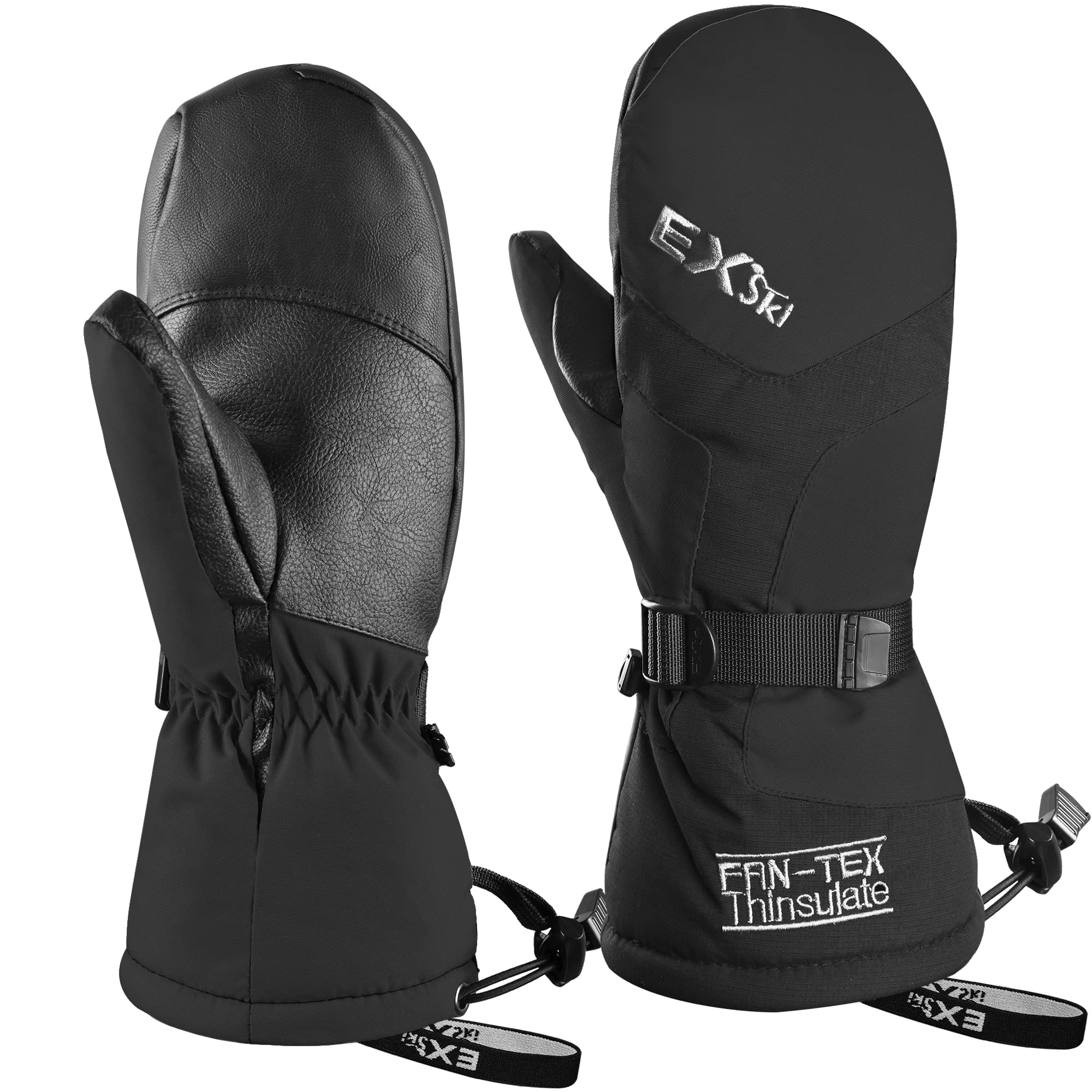 thumbnail image 2 of EXski Waterproof 3-Finger Ski Gloves - Winter Insulated Snow Mittens For Snowboarding 2 of 10