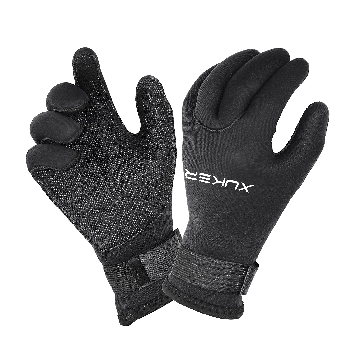 Dive Gloves 3mm Neoprene - 5 Finger Anti-Slip For Scuba, Snorkeling, Surfing - Warm Water Gloves