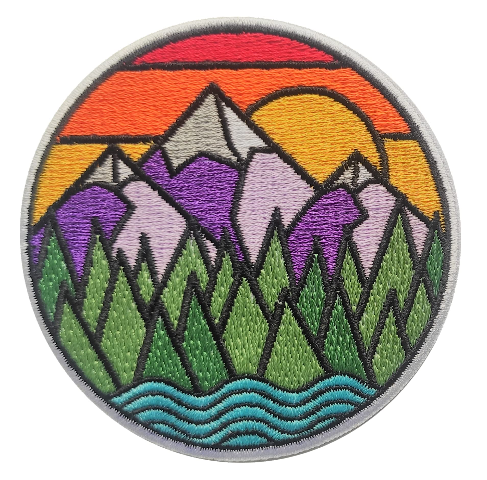 PatchClub Mountain and River Adventure Outdoor Patch - Colorful Embroidered  Cool Iron On/Sew On Patches