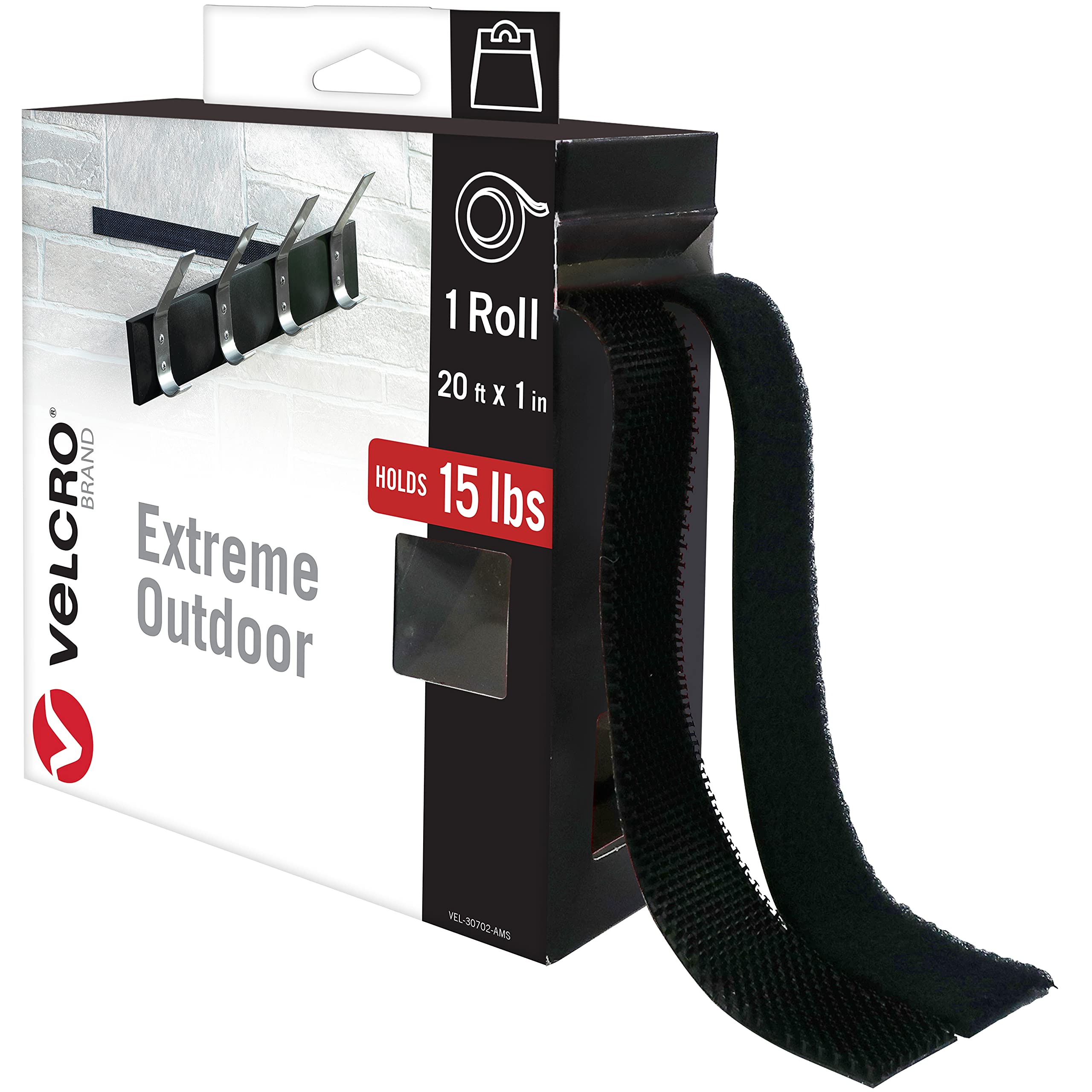 Velcro 15 ft. x 2 in. Industrial Strength Tape in Black