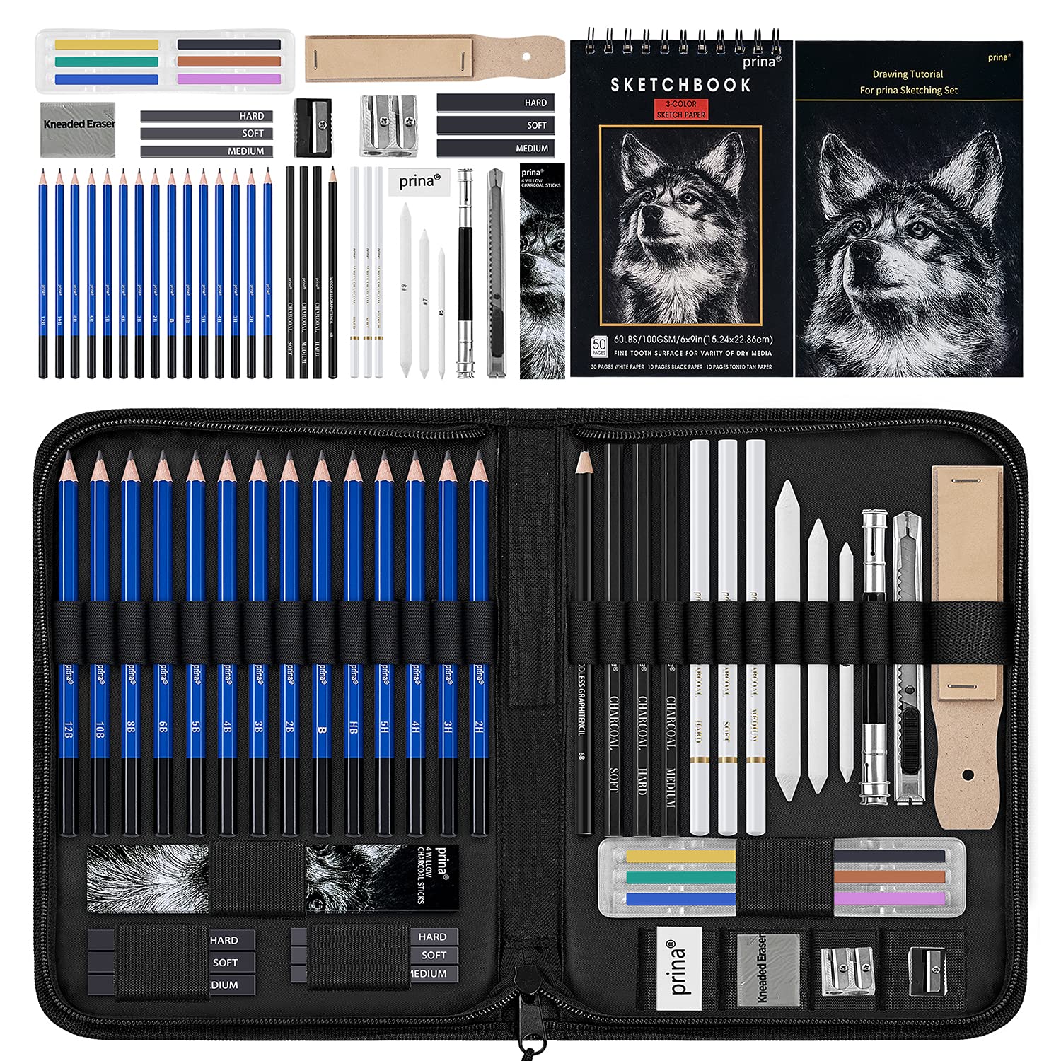 Art Supplies for Adults Kids, 81-Pack Pro Art Kit School Drawing Supplies  Pencil Set, Sketch Book, Sketching Pencils Kits, Graphite Pencils, Charcoal