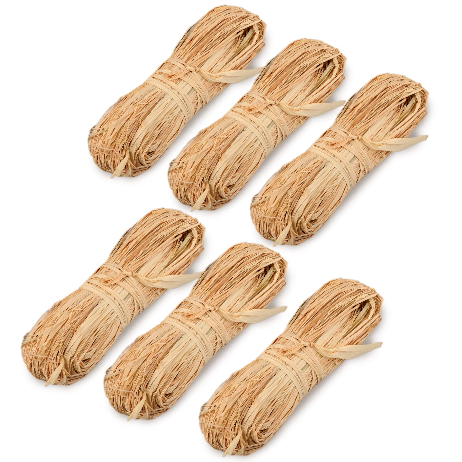 Raffia Ribbon, Natural Decorative Cord, Tying Raffia (pack Of 6)