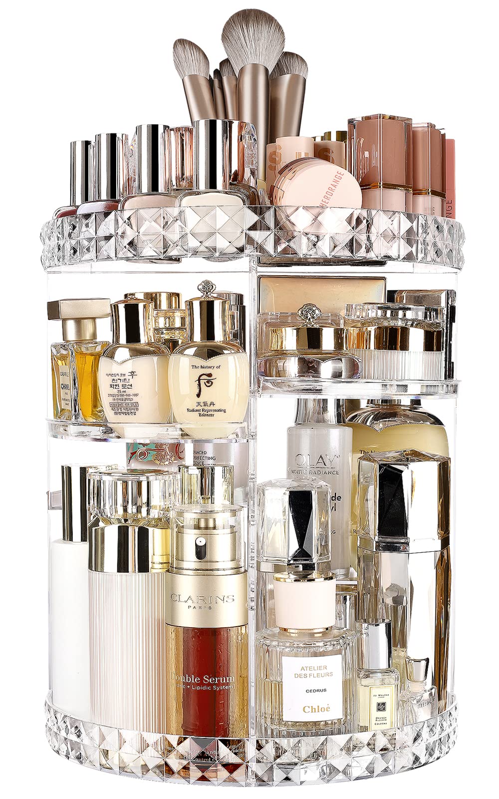 Makeup Organizer for Vanity - ZQQZAN 360 Rotating Makeup Organizer 