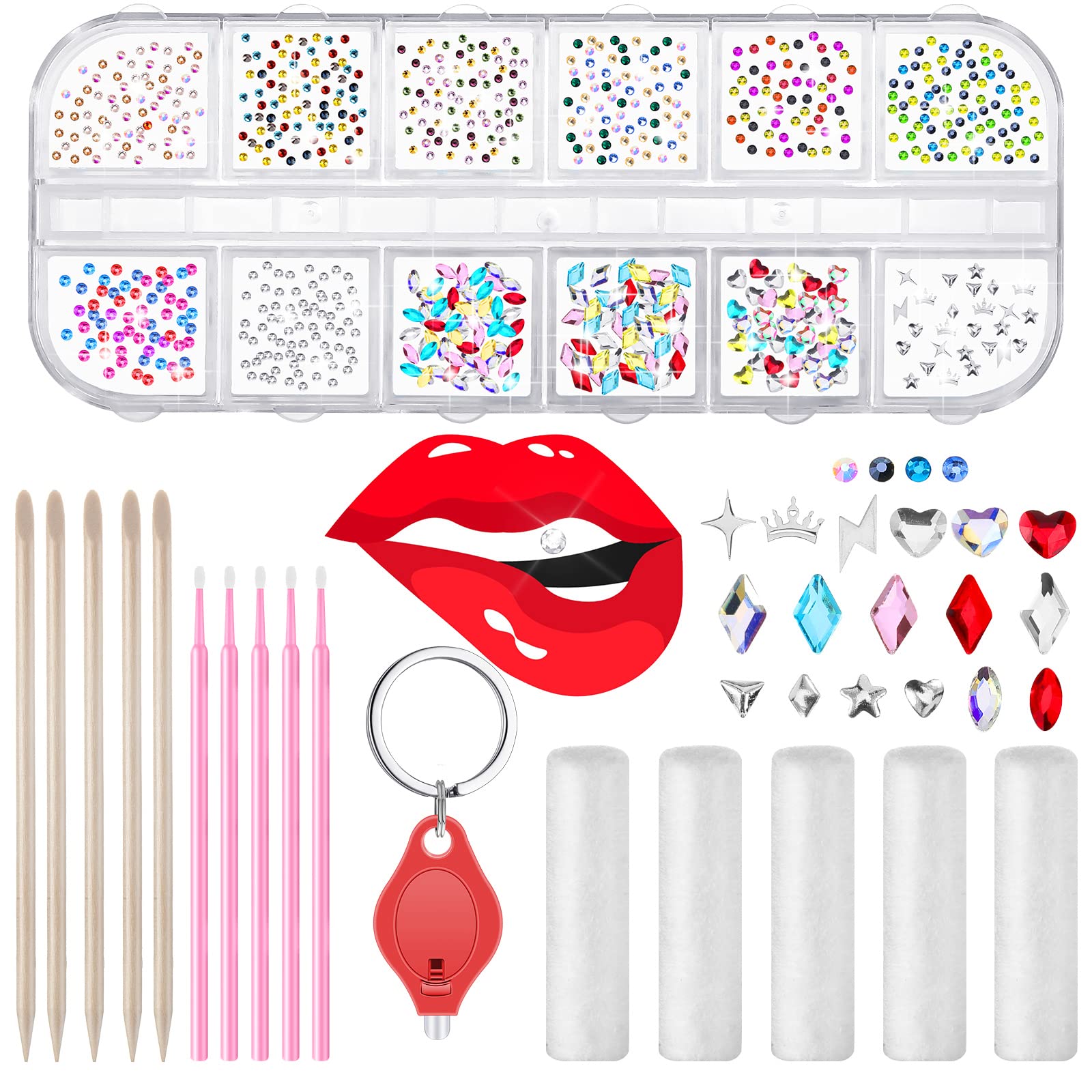 Sosation 377 Pieces Tooth Gem Kit Tooth Jewelry Kit DIY Fashionable Tooth  Ornaments Artificial Crystal Tooth