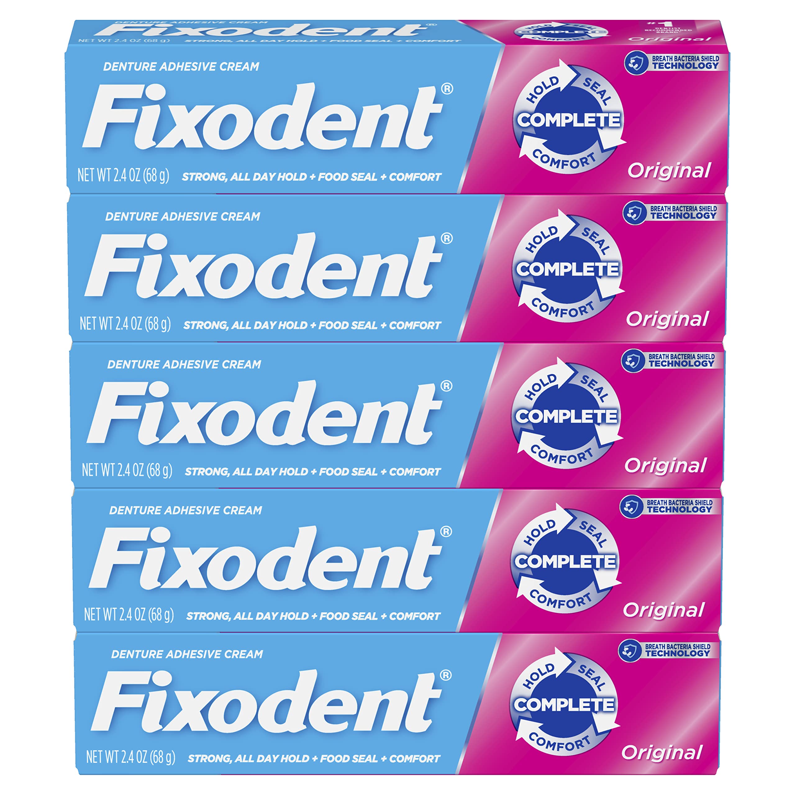  Fixodent Complete Original Denture Adhesive Cream, 2.4 Oz :  Health & Household