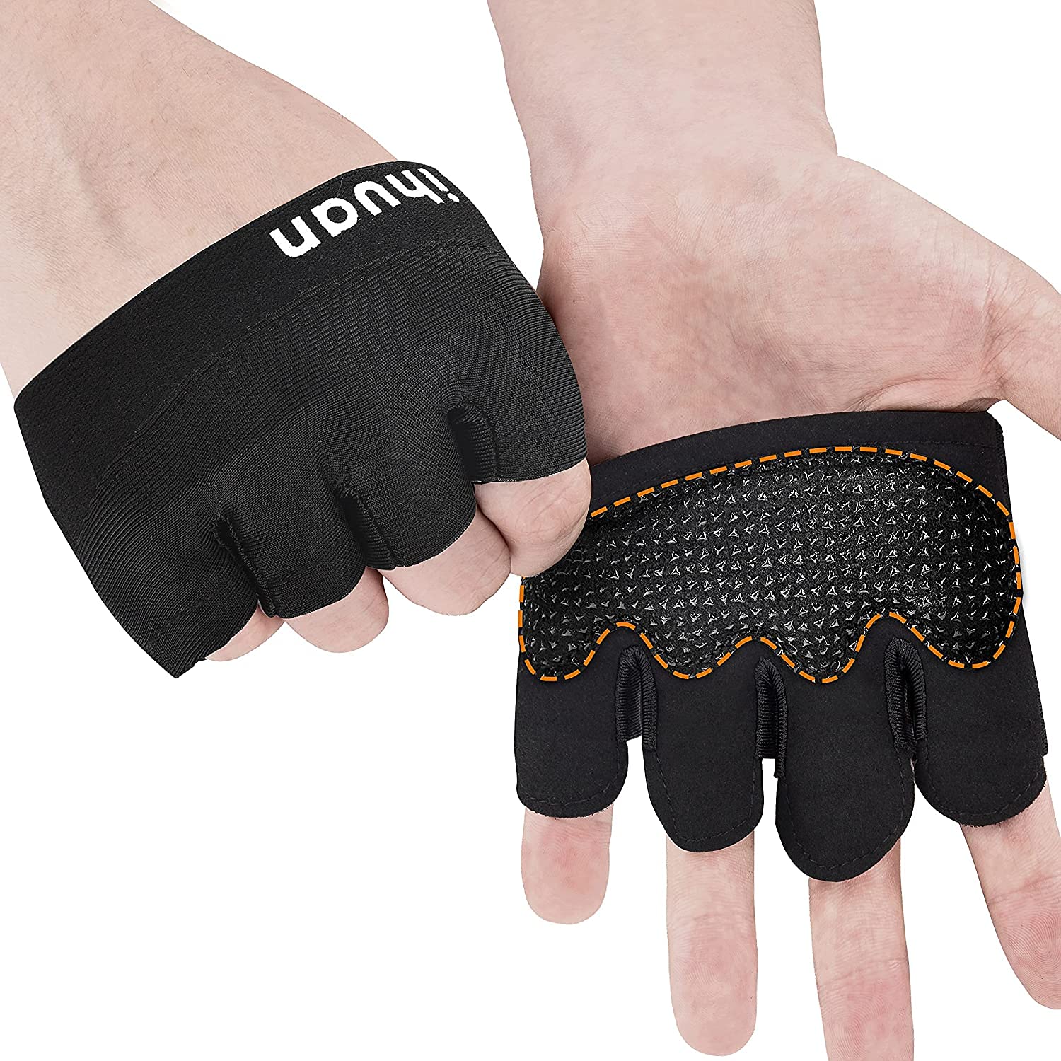 ihuan New Weight Lifting Gym Workout Gloves Men & Women, Partial Glove Just  for The Calluses Spots, Great for Weightlifting, Exercise, Training,  Fitness Black Small