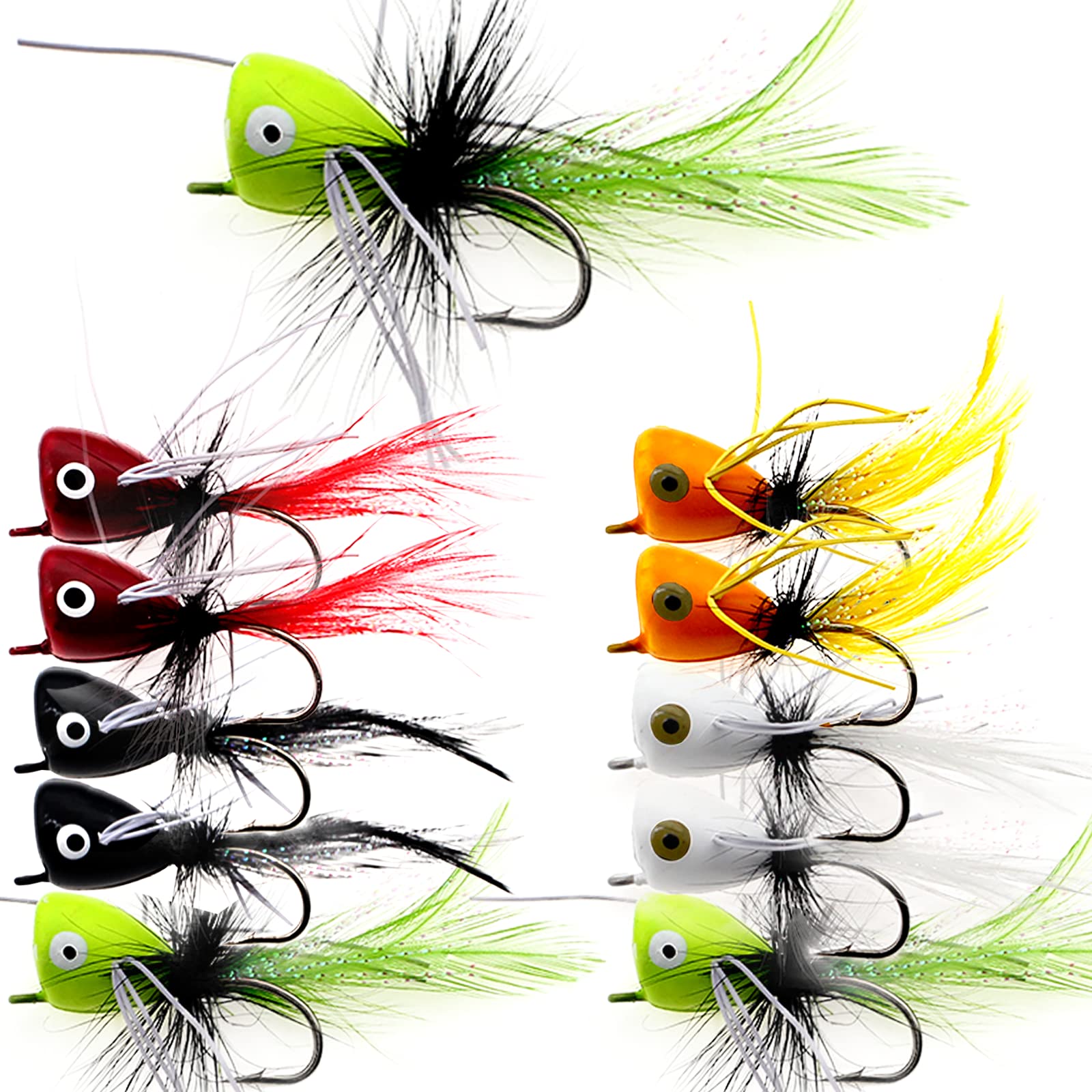 Ghanneey Fly Fishing Poppers Dry Flies Lures Fly Fishing Tying Tools for Fishing  Flies Making Accessories Bass Trout Panfish Bluegill Salmon A:Fly Fishing  Poppers 10pcs