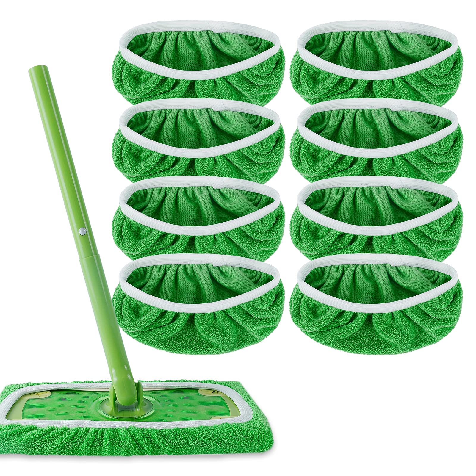 KEEPOW Reusable Wet Pads Compatible with Swiffer Sweeper Mop, Dry Sweeping  Cloths, Washable Microfiber Wet Mopping Cloth Refills for Hardwood Floor