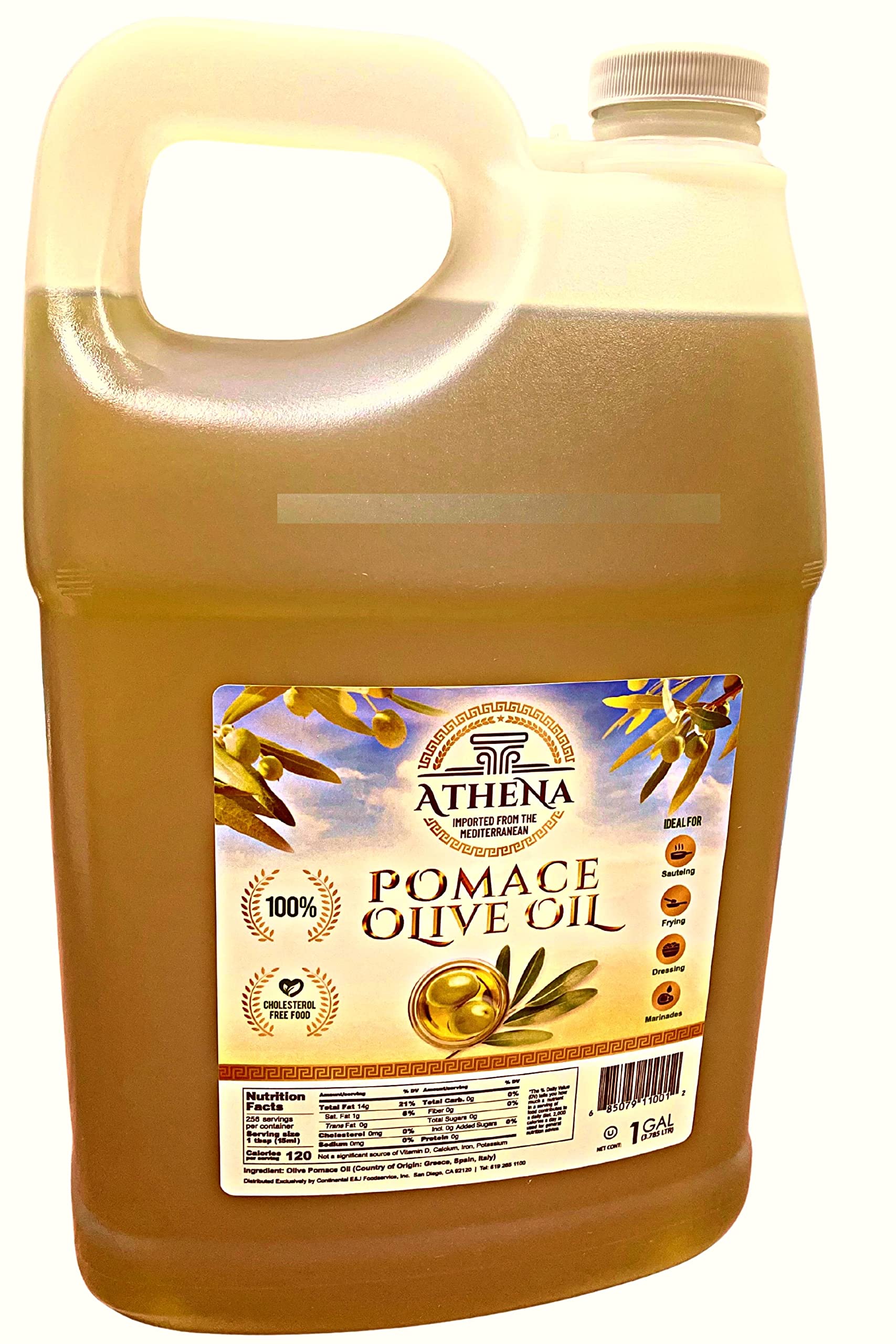 Athena Greek Olive Oil For Soap Making 1 Gallon (128 oz) Pomace Grade/Food  Grade Castile Soap Base-Resealable Cap Extra Light Olive Pomace Oil Olive  Oil Soap Supplies, Skin, Massage Oil, Bulk