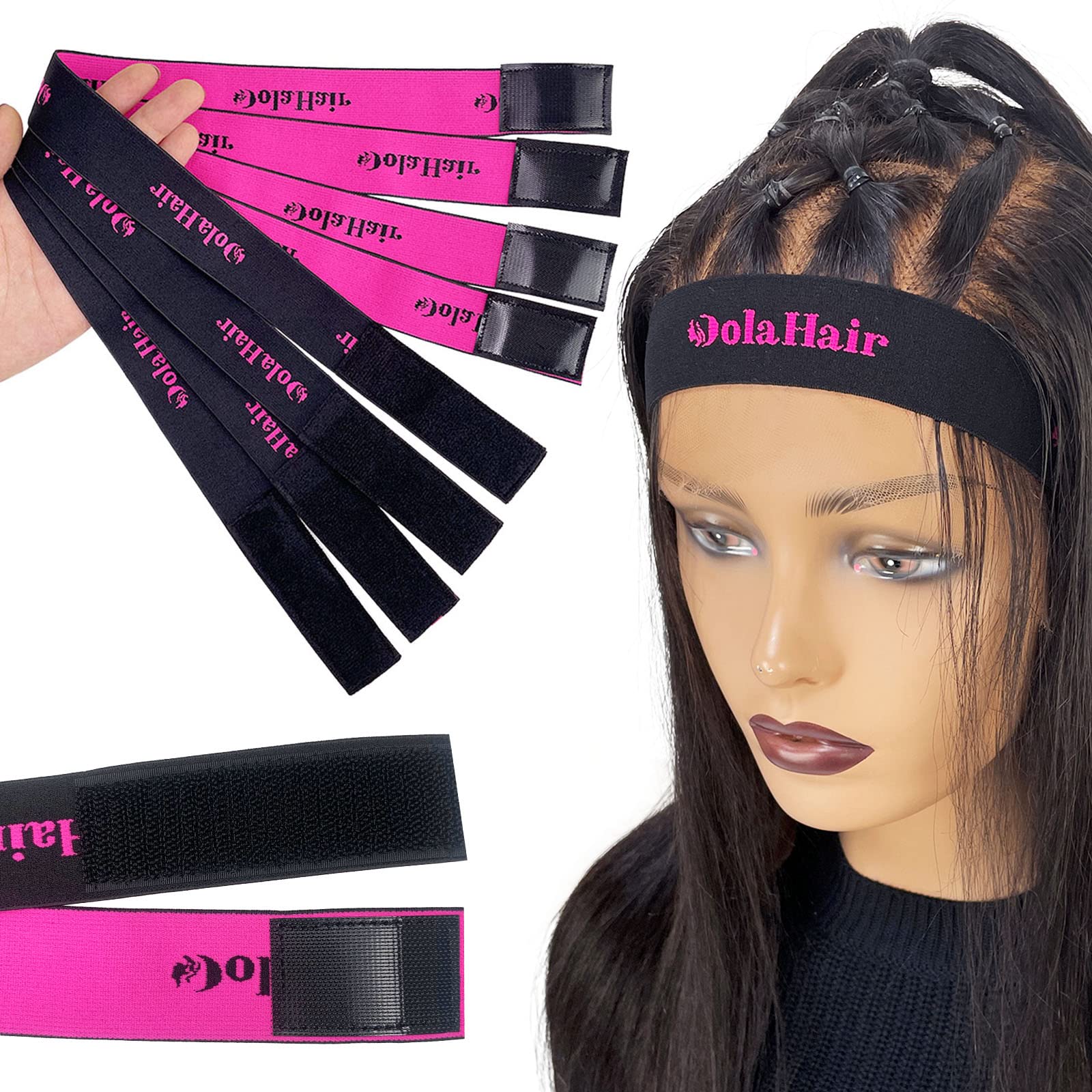Dolahair Lace Melting Band, Elastic band for Wigs, 4PCS Wig Holding Band  for Wigs Edge Wrap