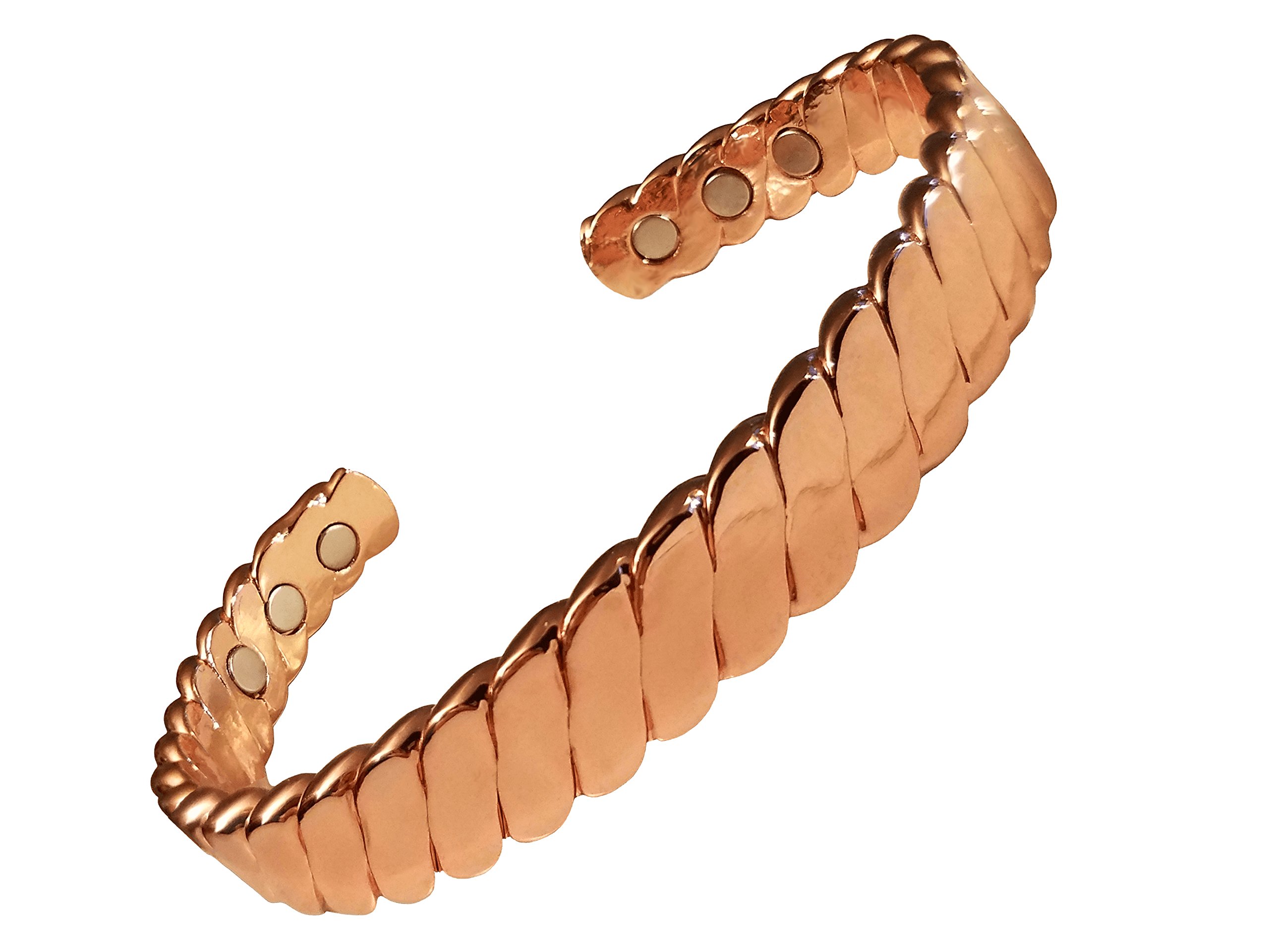 99% Pure Copper Protection Open Cuff Style Unisex Bracelet, 2.5