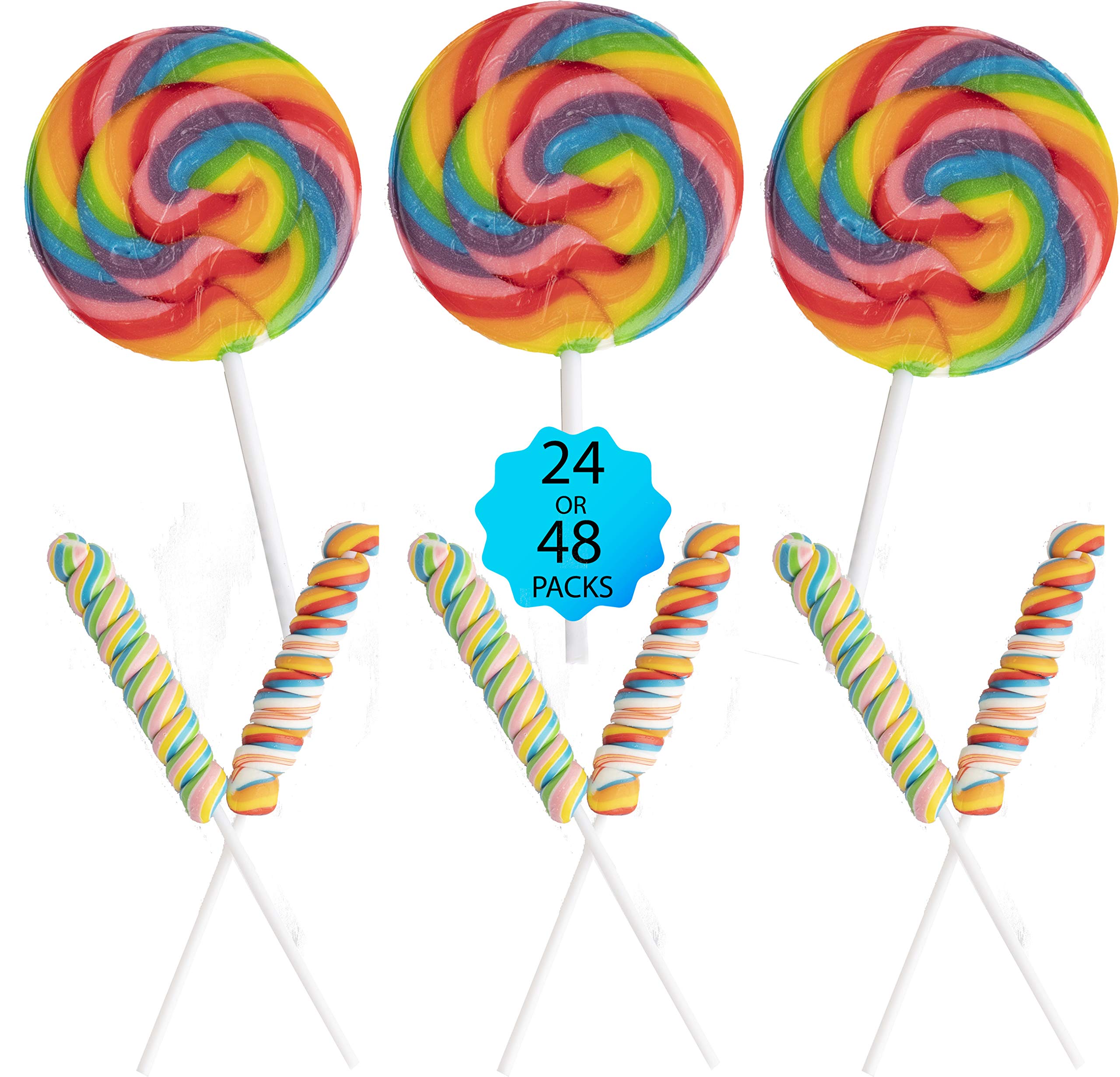 Swirl Lollipops Rainbow Variety Pack | 12 Twisty Pops and 12 Large ...