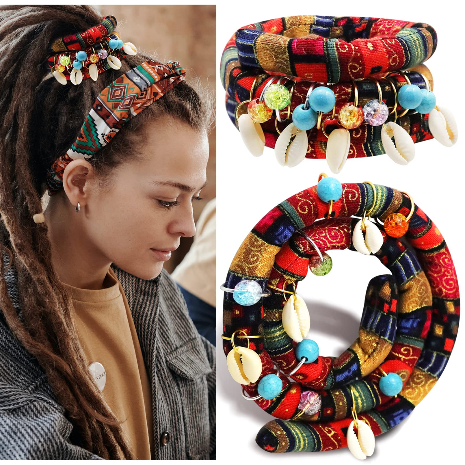 455 Pcs Locs Hair Jewelry Clear Beads Dreadlocks Accessories for Women  Cornrow Braids Dreadlock Metal Clips Shell Pendant Charms Hair Decoration