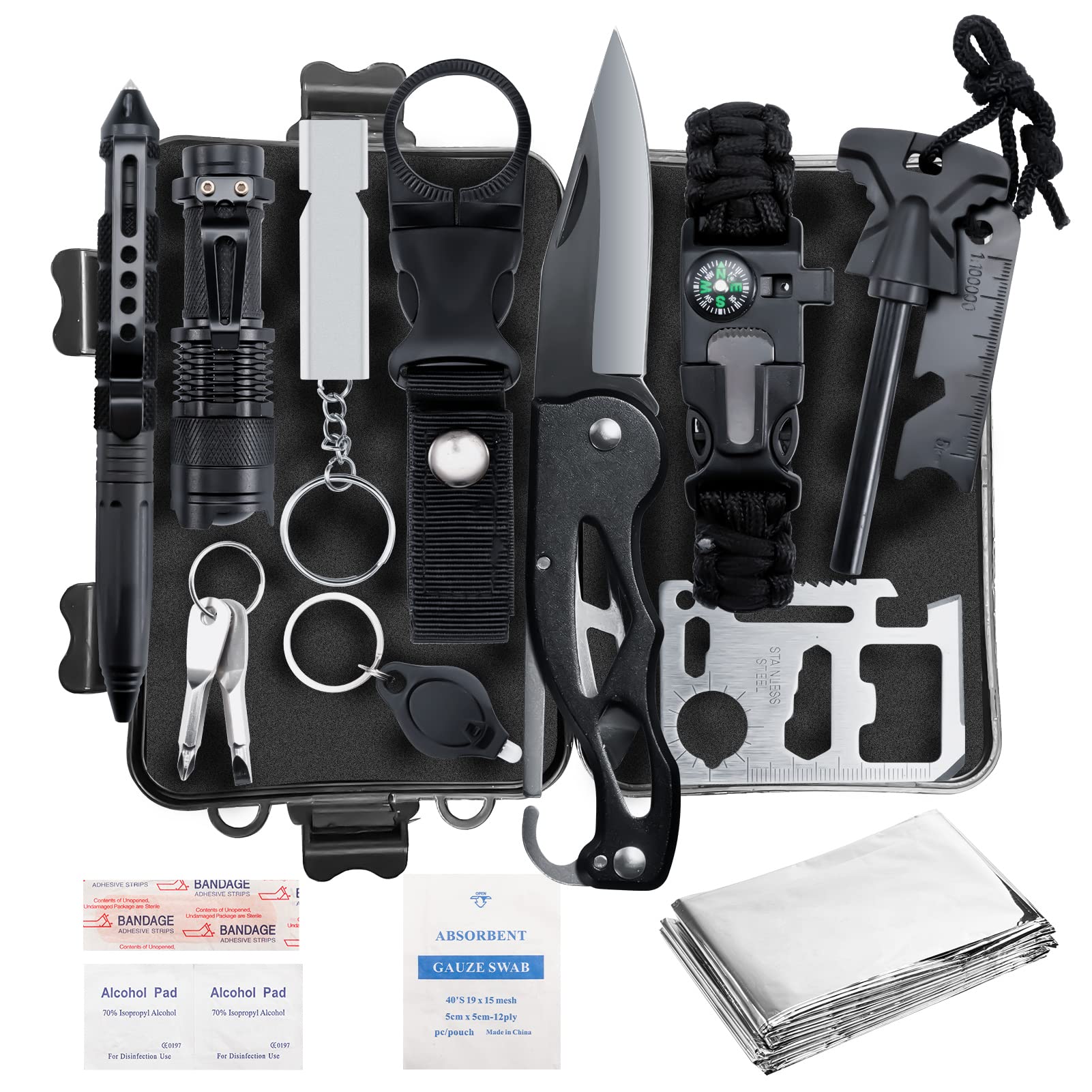  Gifts for Men Survival Kit, 15 in 1 Mens Accessories