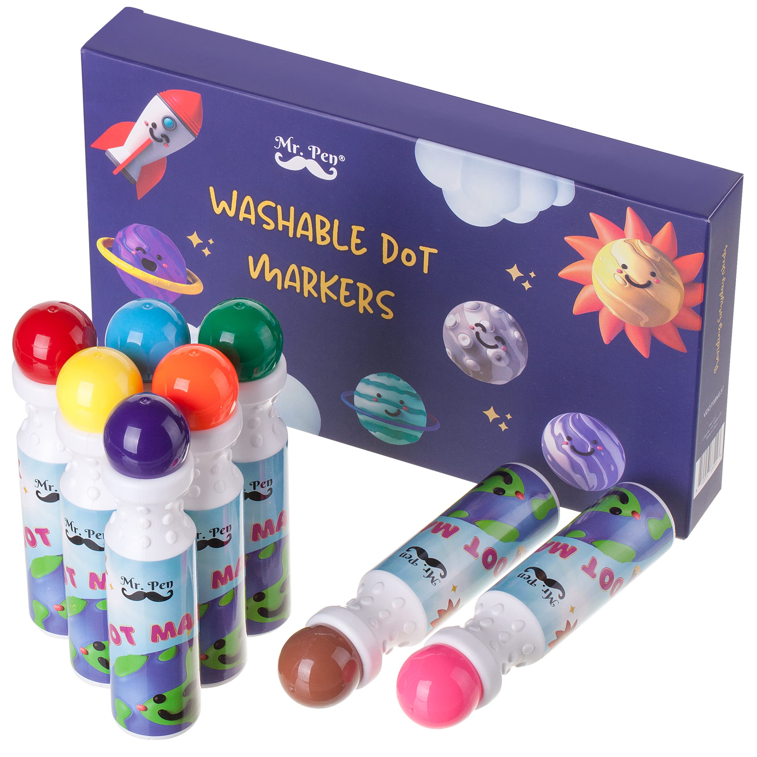 Mr. Pen- Washable Dot Markers, 8 Colors, Dot Markers for Toddlers and Kids,  Paint Dotters for Kids, Dabbers for kids, Bingo Markers, Bingo Daubers, Non  Toxic Paint Daubers, Bingo Dotters.