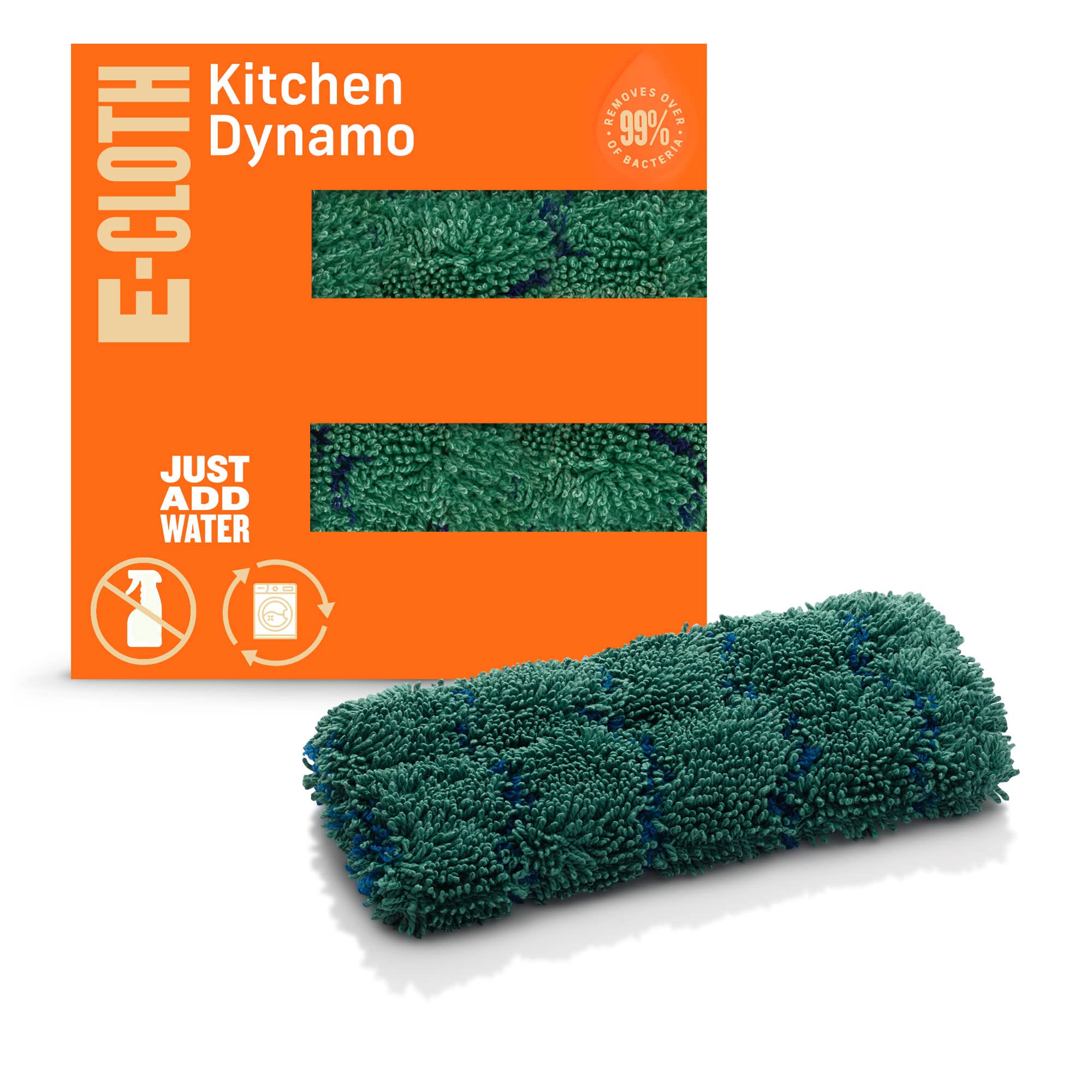 E-Cloth Kitchen Dynamo, Premium Microfiber Non-Scratch Kitchen Dish Scrubber  Sponge, Ideal for Dish, Sink and Countertop Cleaning, 100 Wash Guarantee,  Green, 1 Pack Green - 1 Pack 1 Pack