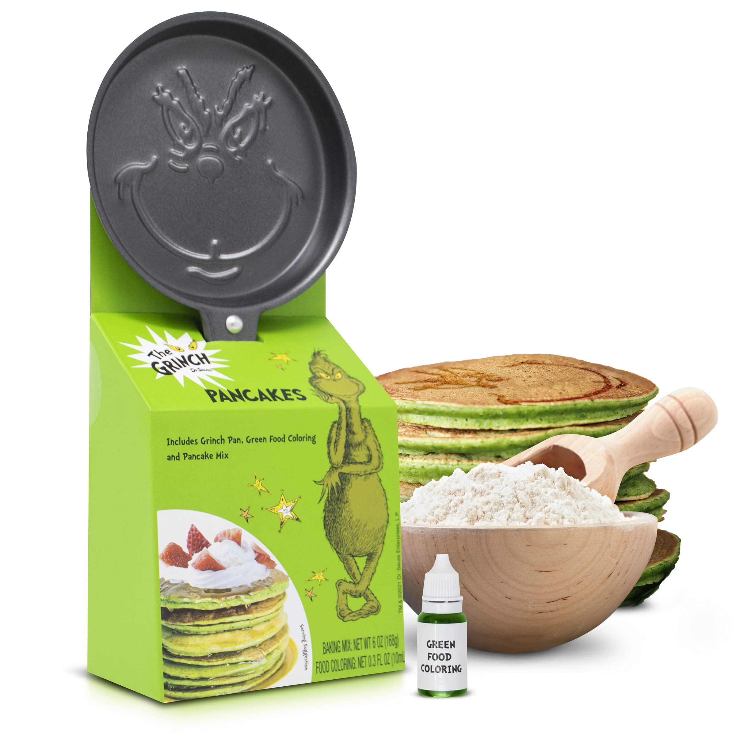 Ten Acre Gifts Dr Seuss The Grinch Pancake Mix and Pan Gift Set