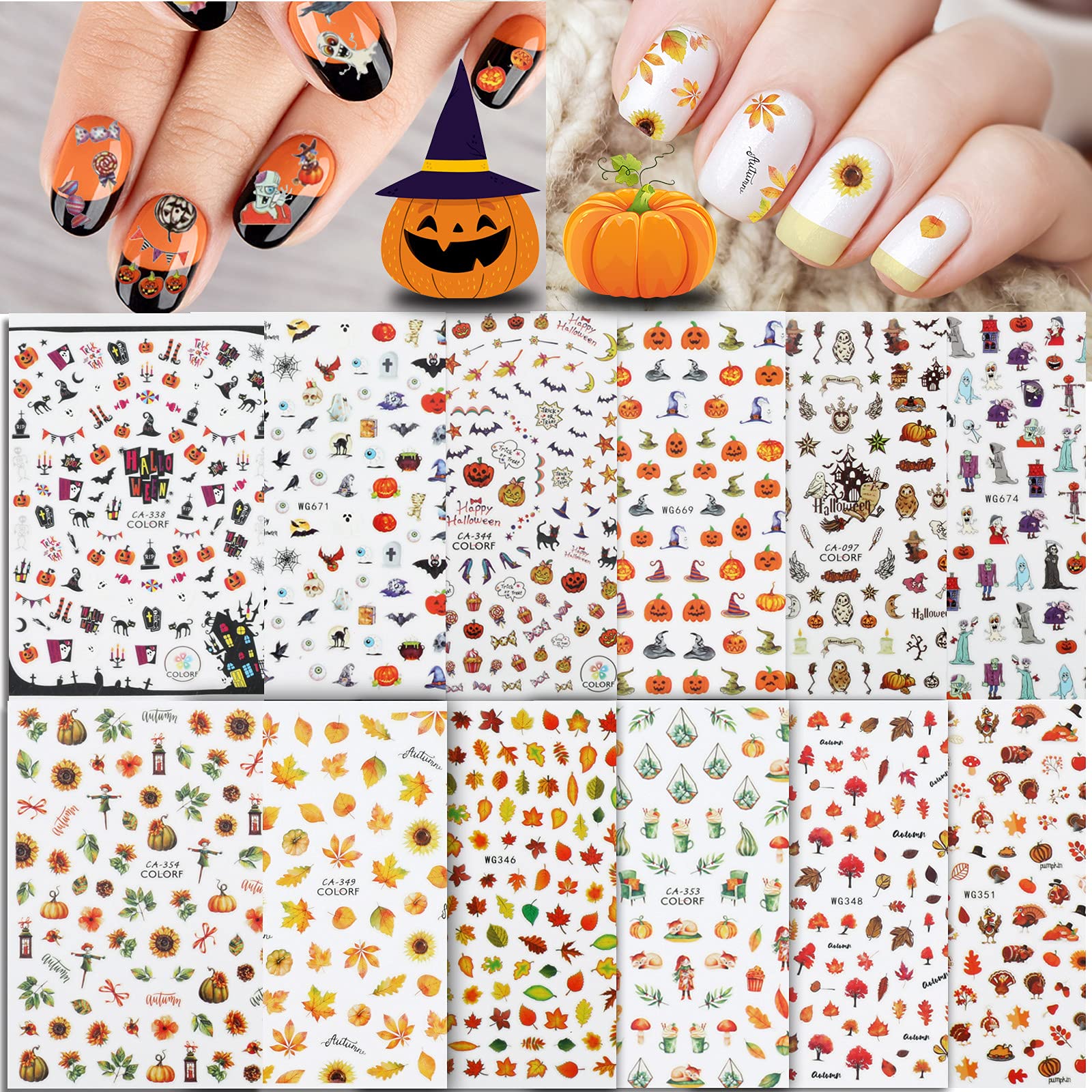 Designer Halloween Nail Decals 8 Sheets