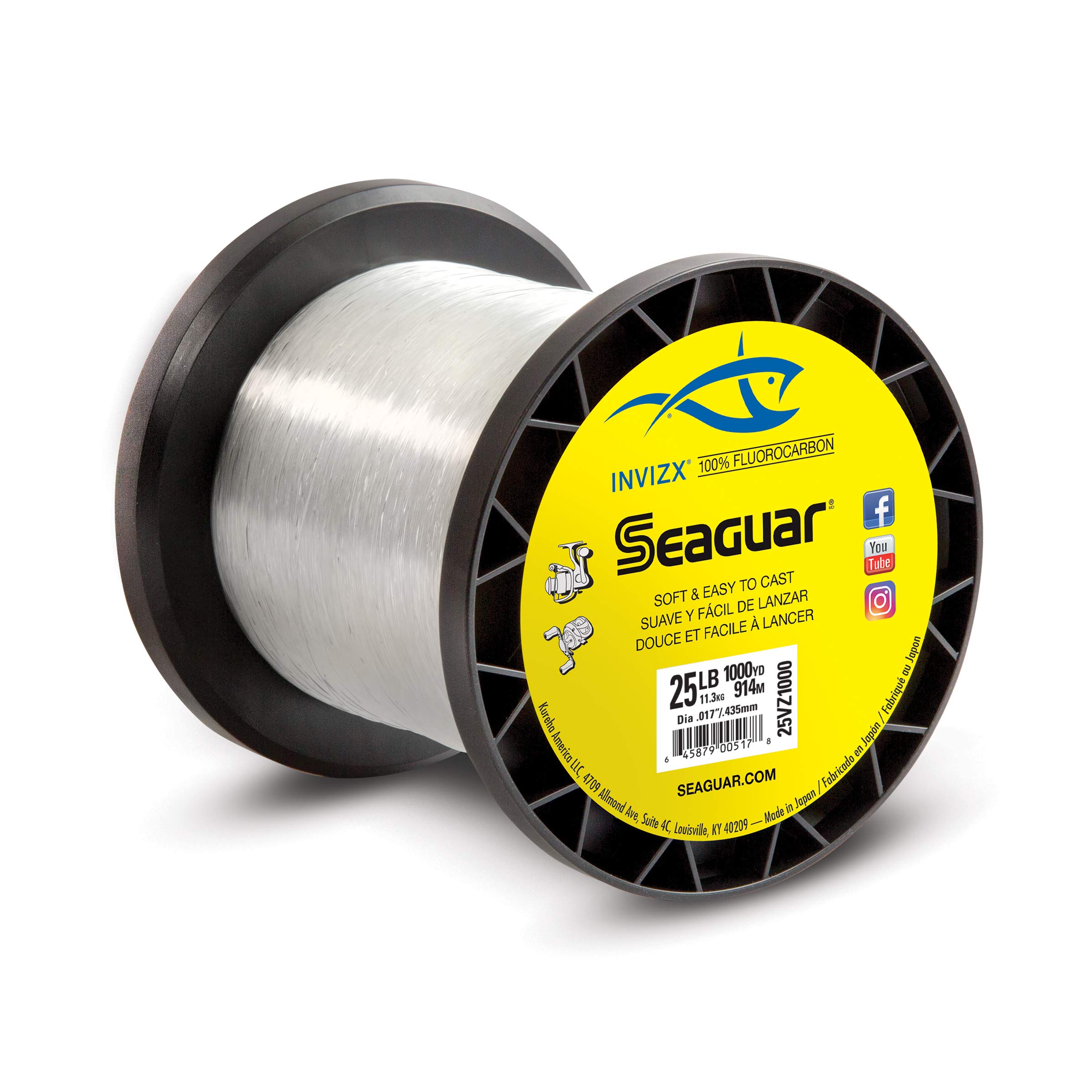 Seaguar Invizx 100% Fluorocarbon 1000 Yard Fishing Line (15-Pound