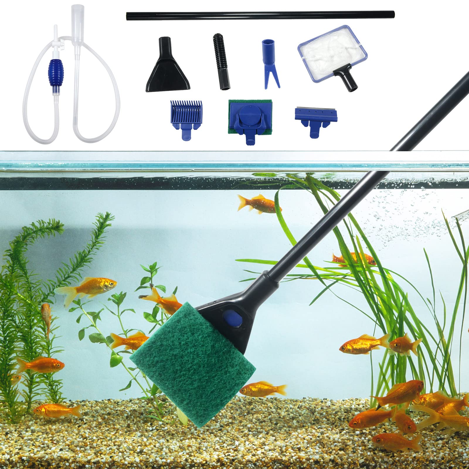 Fish Tank Cleaning Tools, Aquarium Cleaning Kit, Betta Fish Tank  Accessories, Aquarium Gravel Cleaner, Algae Scrapers