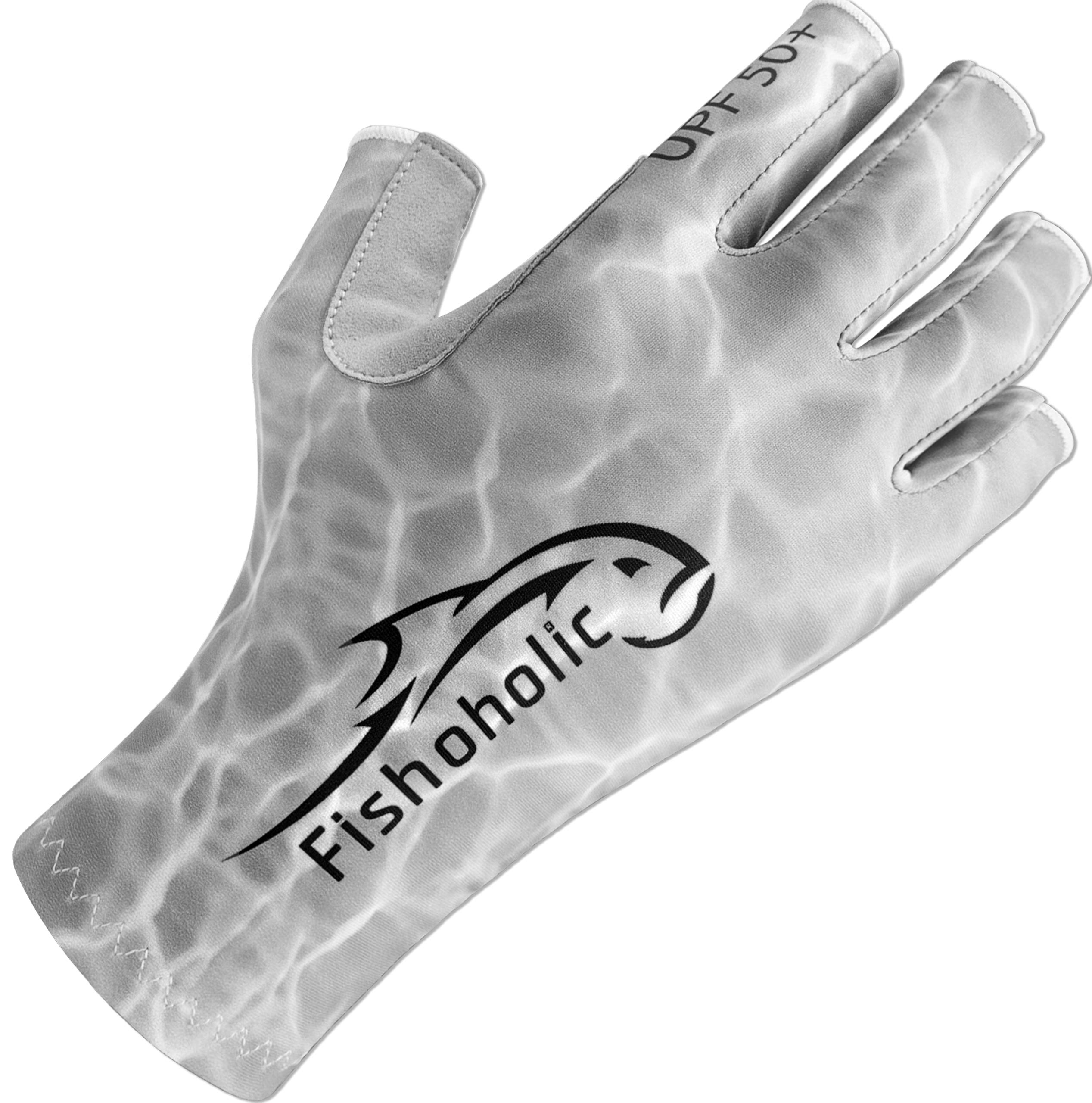 Fishoholic Fingerless Fishing Gloves (2 Colors) UPF50+ w' Super Grip & Sun  Protection Glove for Men