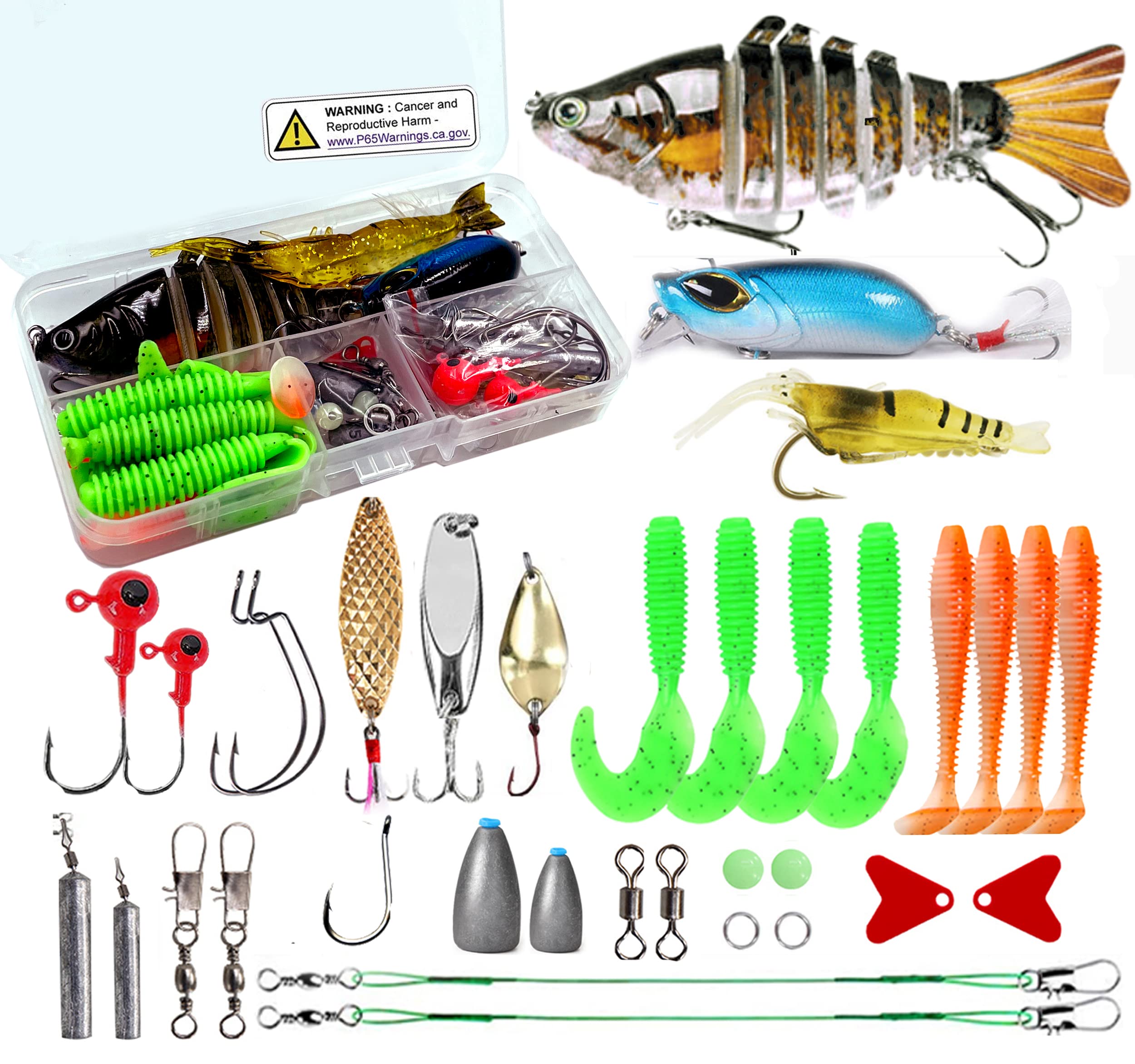 Sinrier Fishing Lures Kit for Freshwater Bait Tackle Kit for Fly