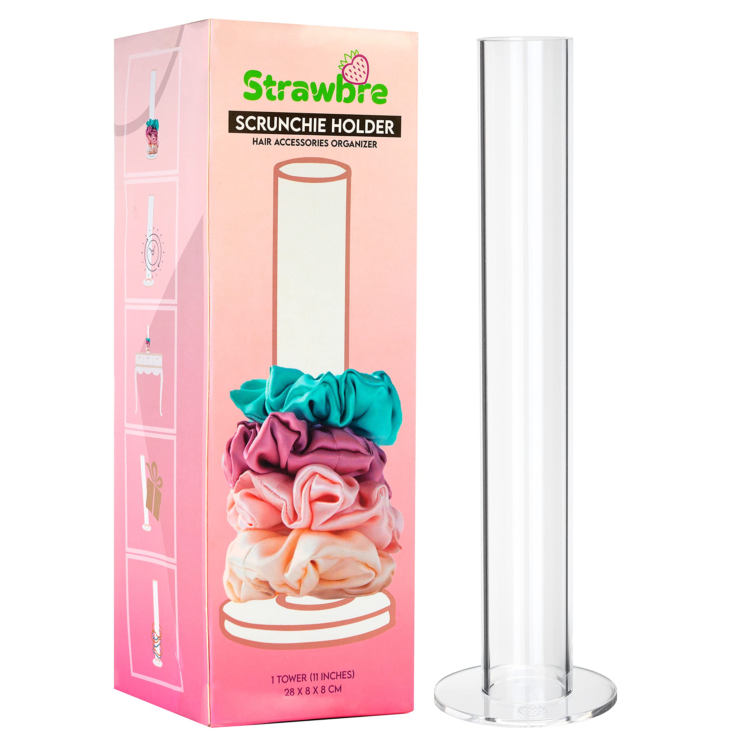 Strawbre Scrunchie Holder Stand Organizer, Hair Tie and Jewelry