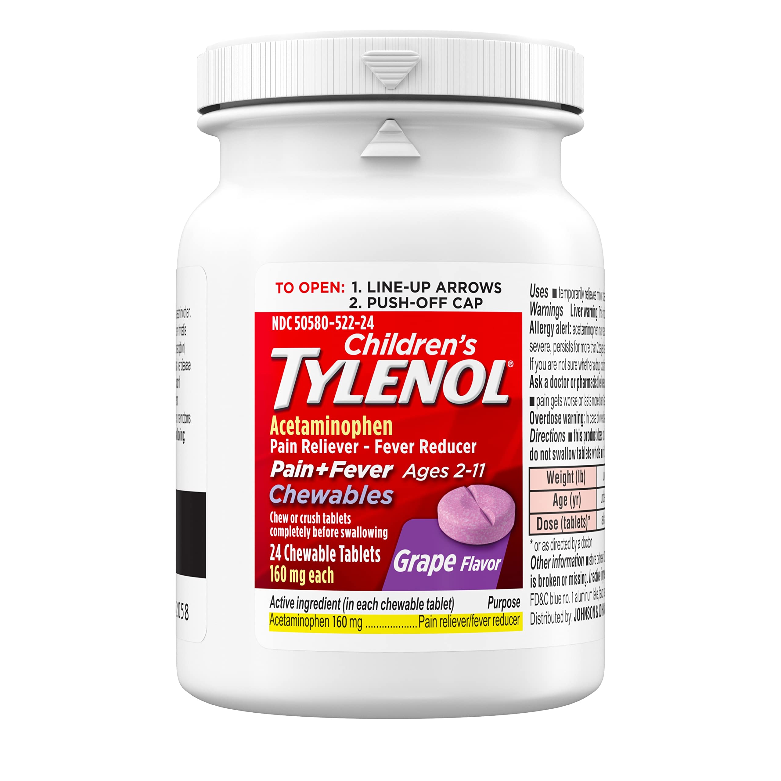 Tylenol Chewables 160 Mg Acetaminophen