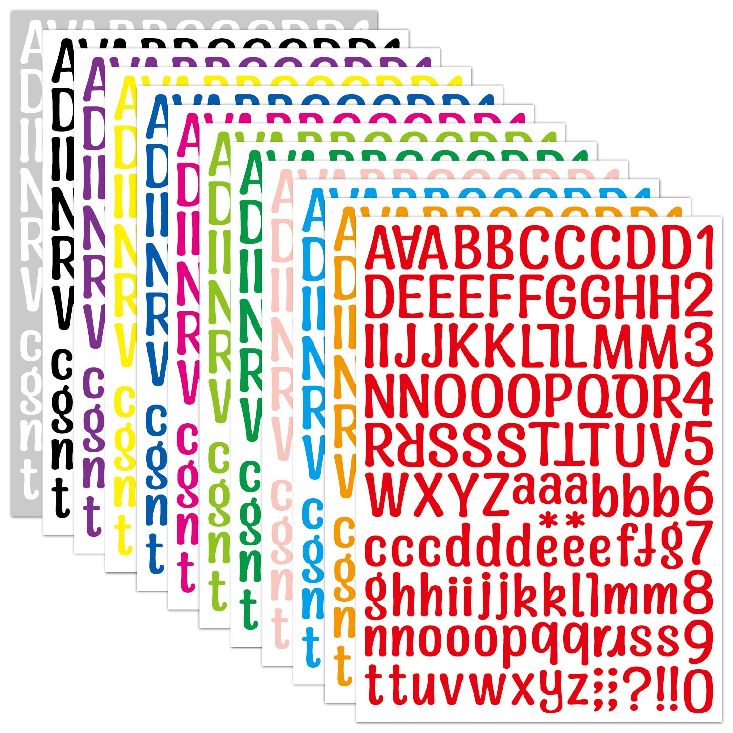  PUVATY 1 Inch 1512 Pieces 12 Sheets Graduation Cap Letter  Stickers, Self-Adhesive Vinyl Letter Sticker, Alphabet Number Stickers,  Decals for Sign, Business, Mailbox,Crafts (Holographic 4 Colors Set) :  Arts, Crafts & Sewing