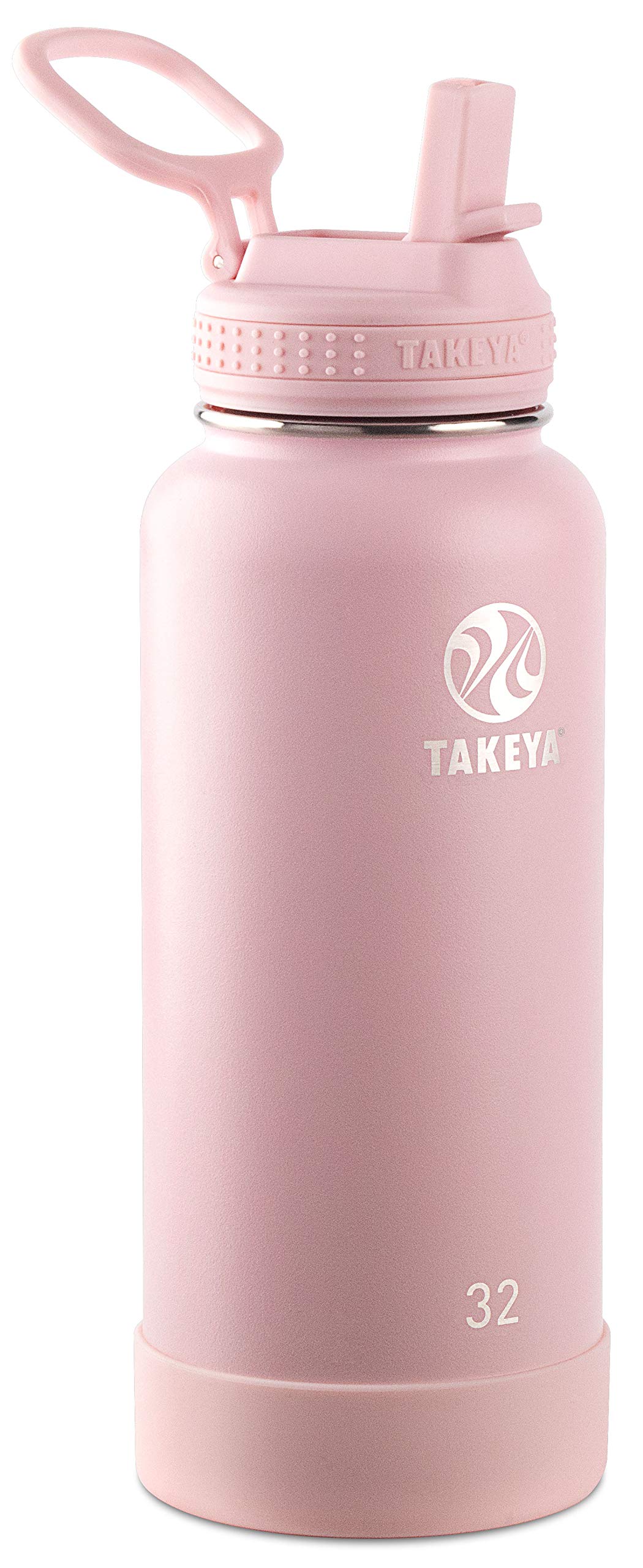 Takeya Actives Insulated Stainless Steel Water Bottle with Straw Lid, 32  Ounce, Blush Blush 1 Count (Pack of 1)