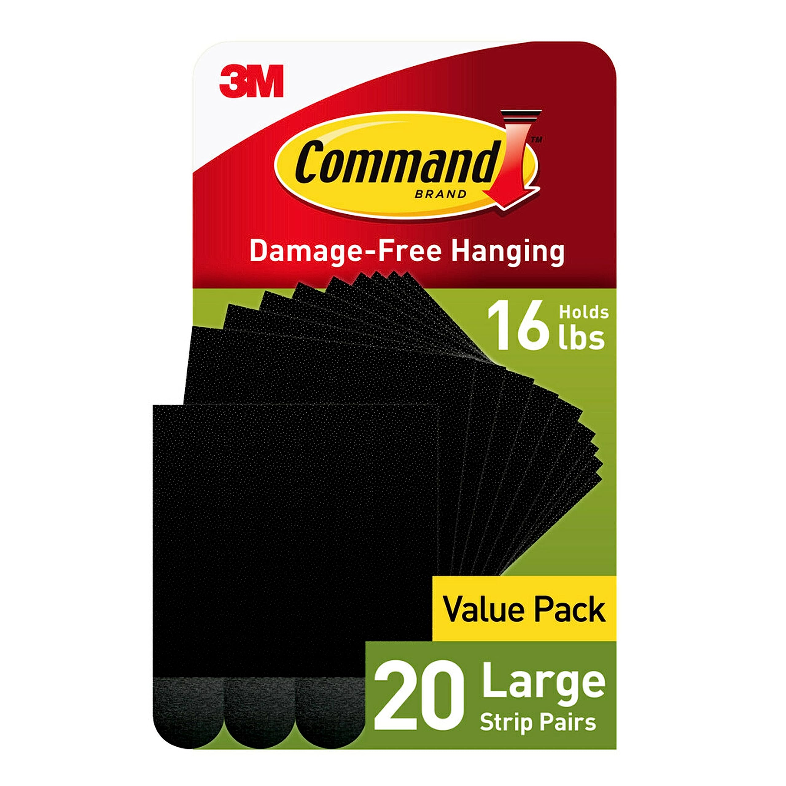 Command Jumbo Picture Hanging Strips, Black, 8 Pairs
