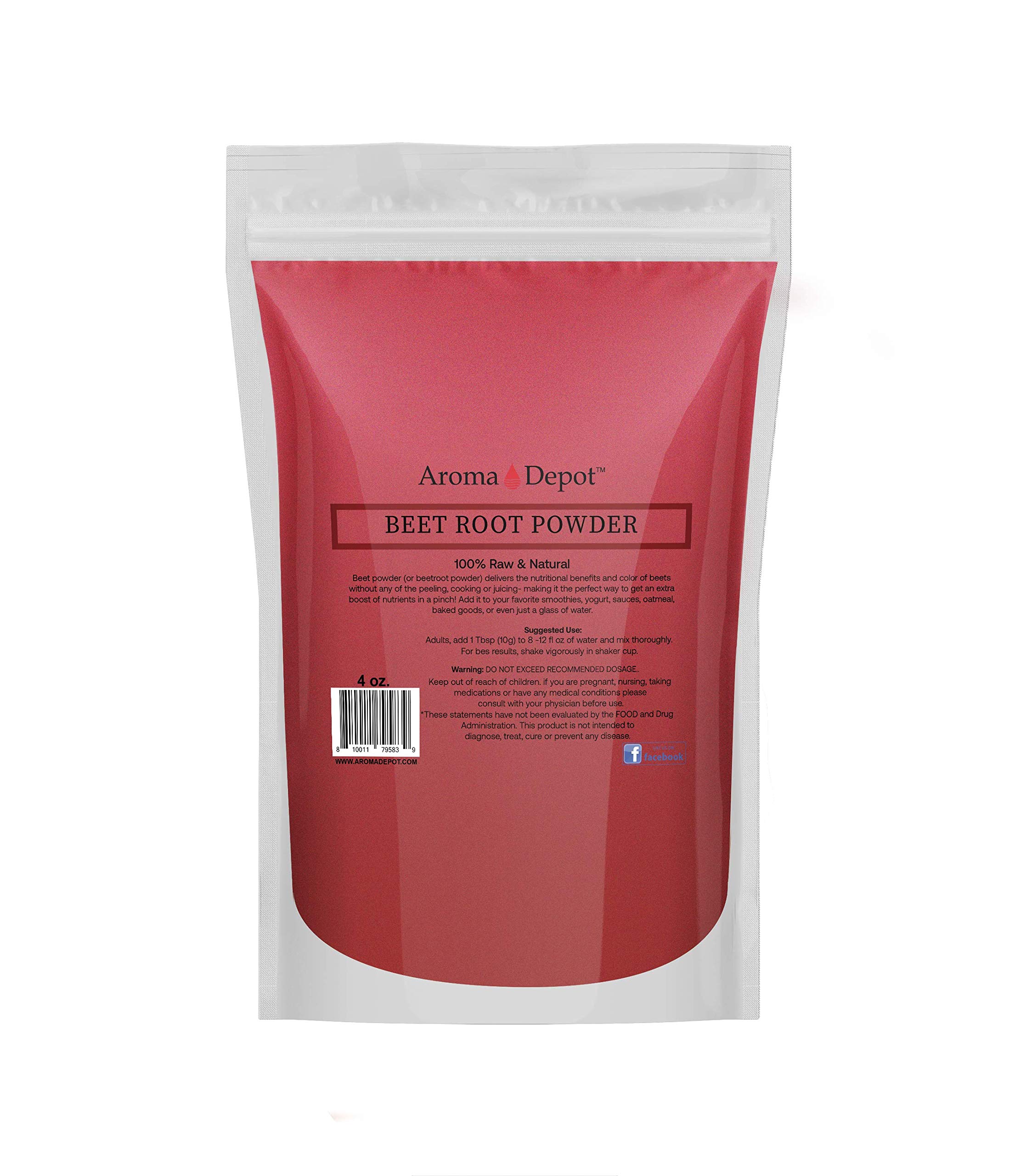 Aroma Depot Beet Root Powder 4oz Raw & Non-GMO I Vegan & Gluten
