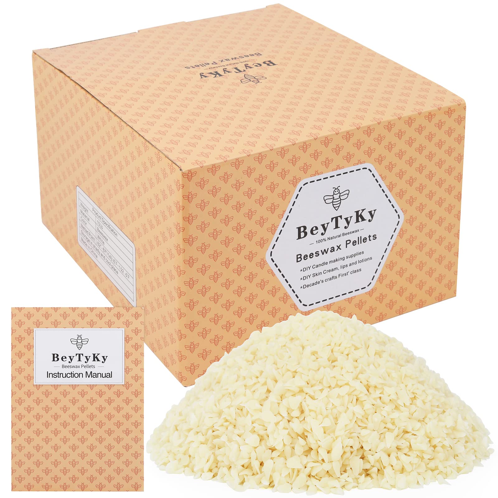 10Lb Organic White Beeswax Pellets - Beeswax for Candle Making