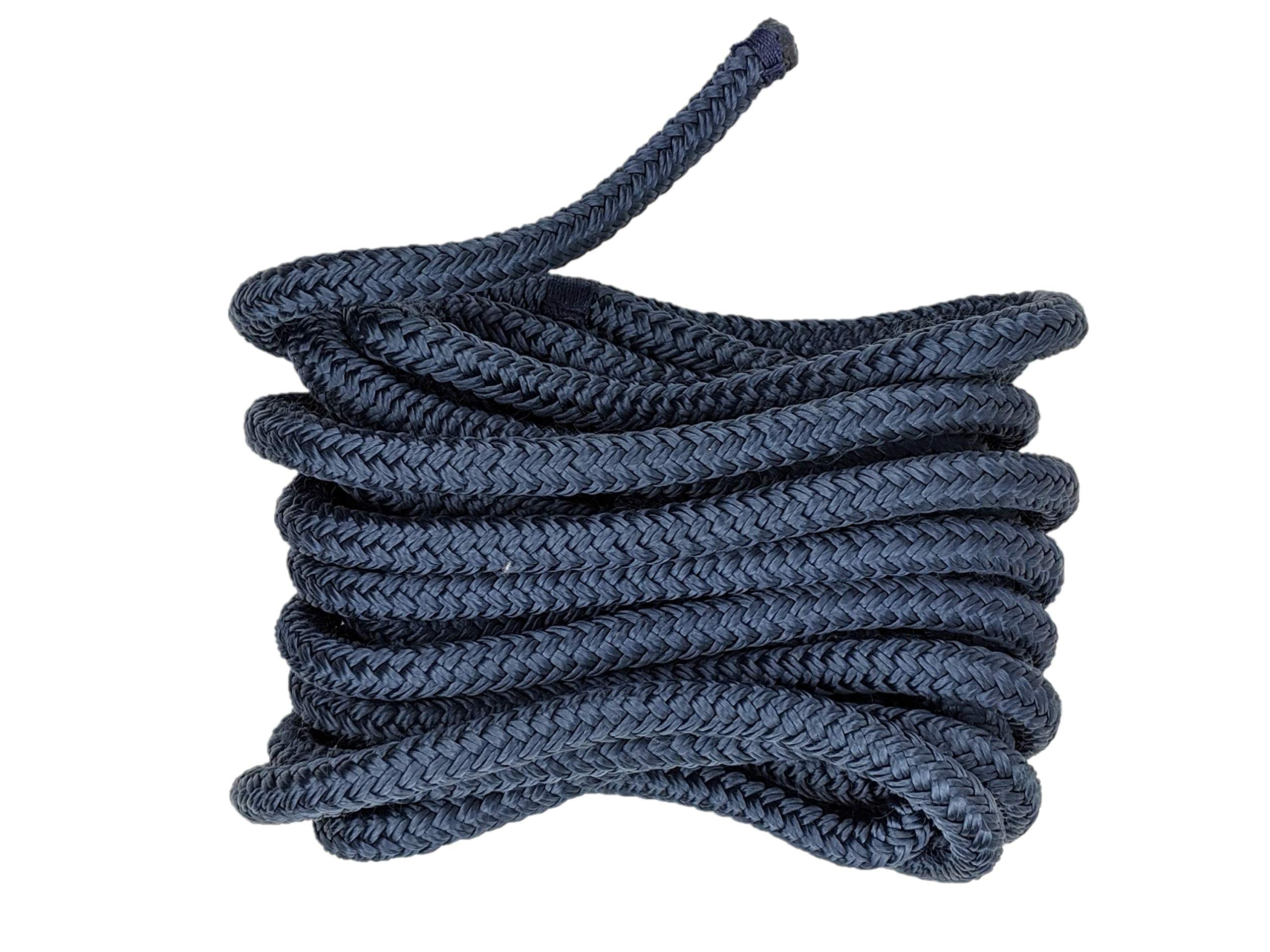 South Bend Rope Marine Grade Double Braided Nylon Dock Line w/ Eye Splice  (Navy, 3/8