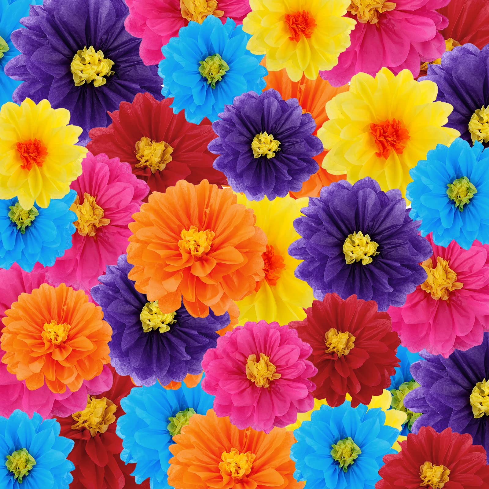 Mexican Paper Flowers Colorful Fiesta Paper Flowers Tissue Paper