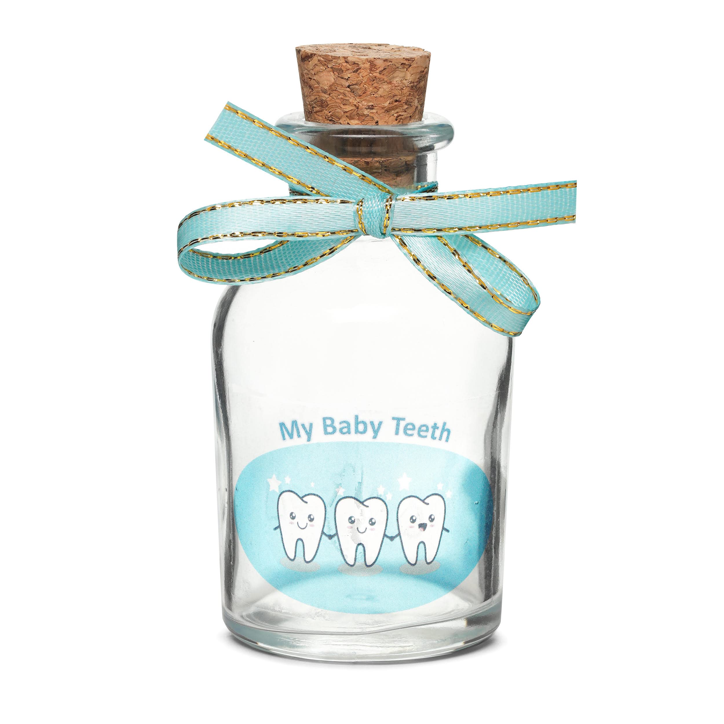 Baby Teeth Keepsake Tooth Fairy Glass Holder for Boy Girl