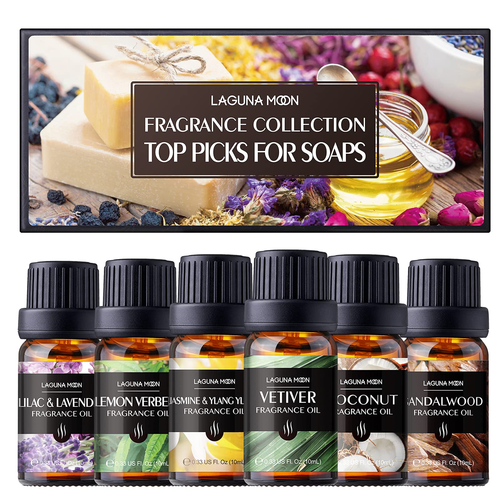 Fragrance Oils Collection - 6pc Gift Set for DIY Candle Making