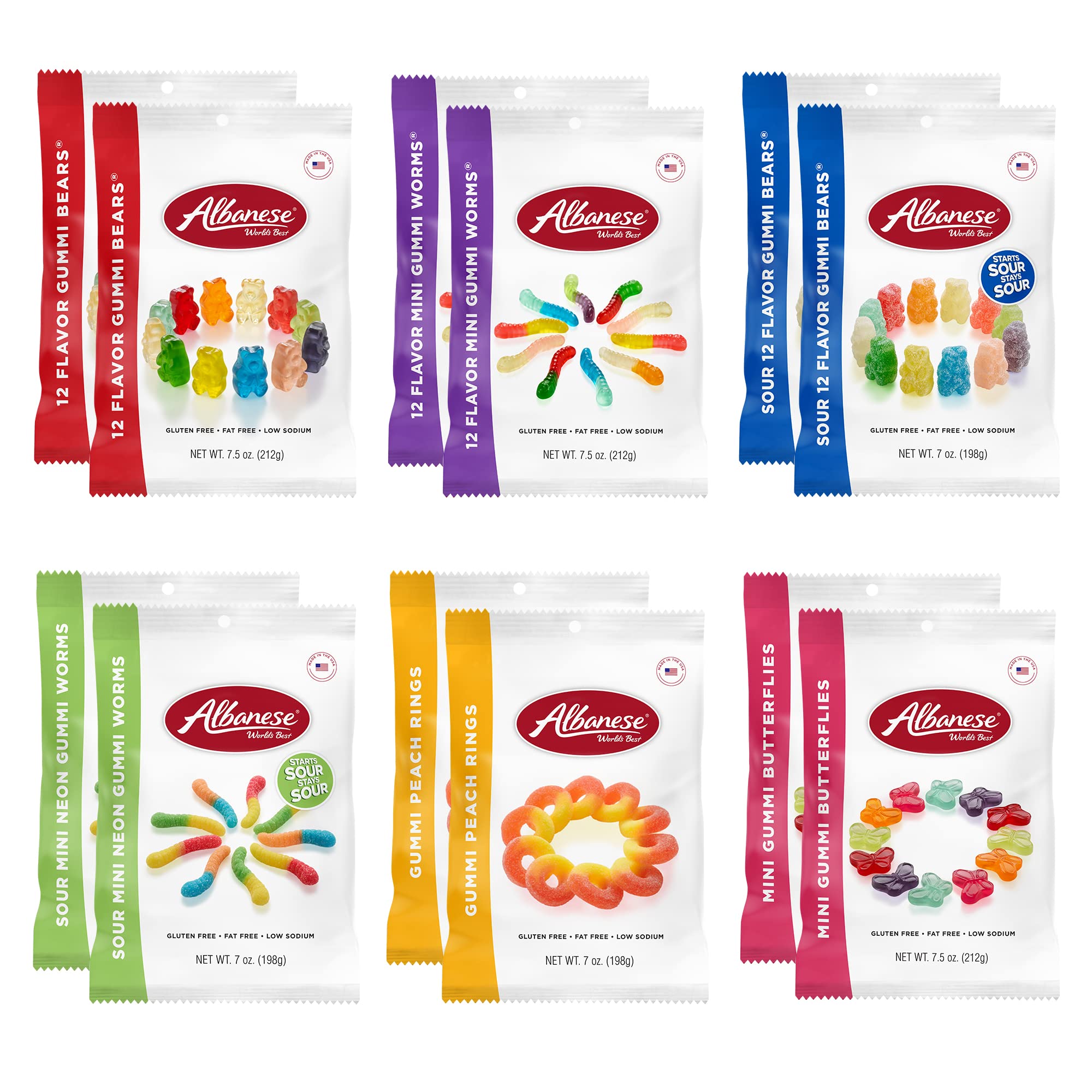 12 Flavor Gummy Bears - Grab N' Go Prepacked Snacks