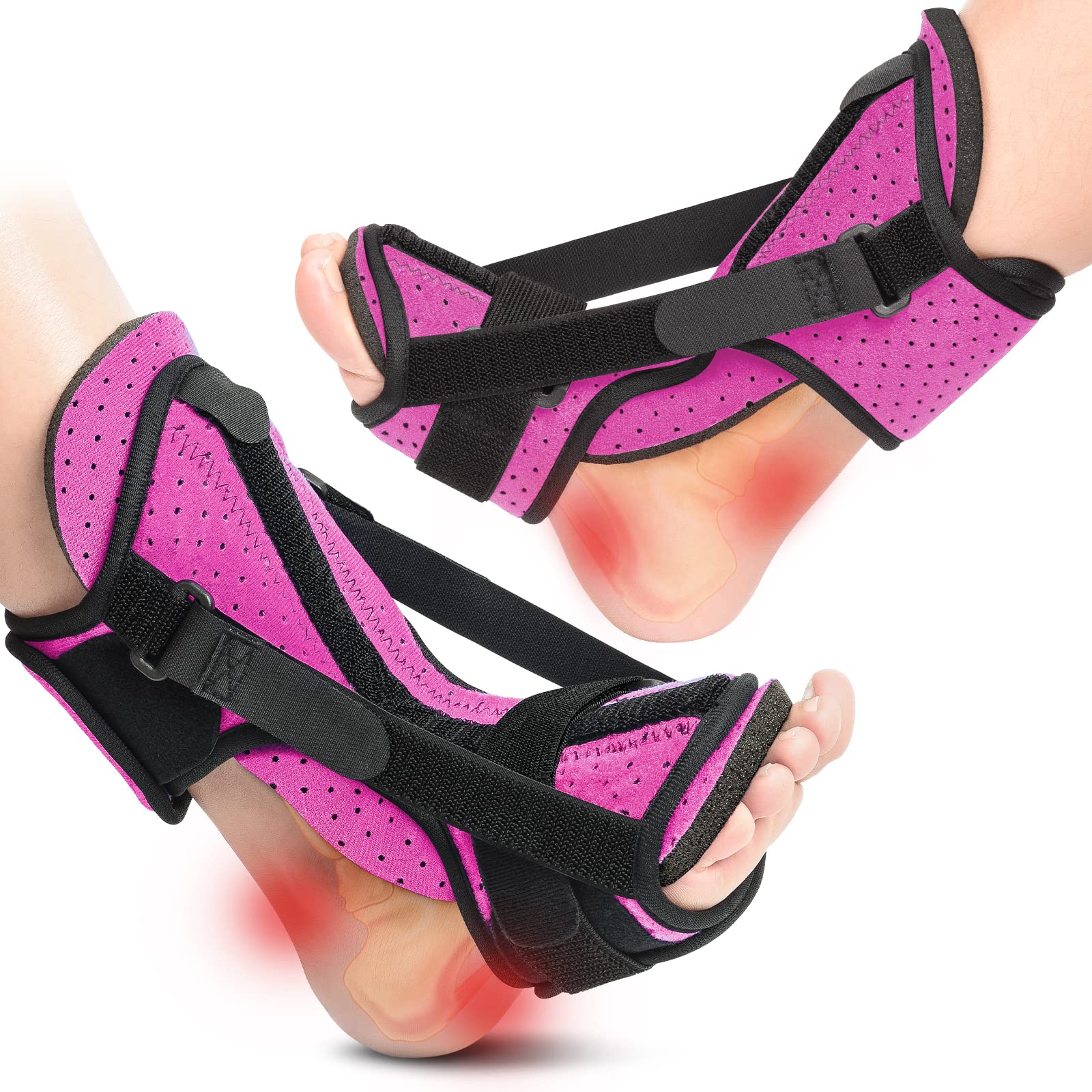 Plantar Fasciitis Night Splint: 2 Packs 2022 Upgraded Plantar Fasciitis ...