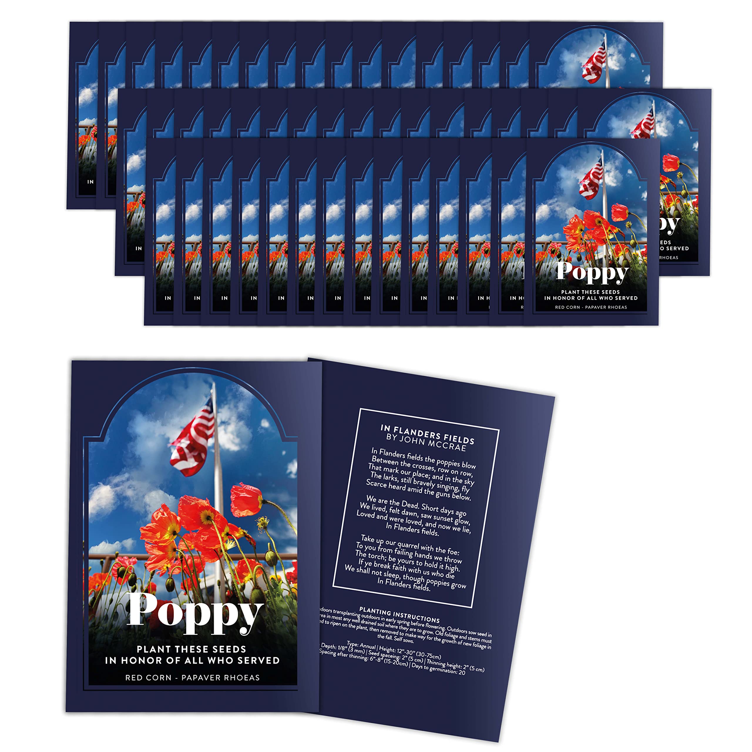 Red Poppy Favor Seed Favor Packet