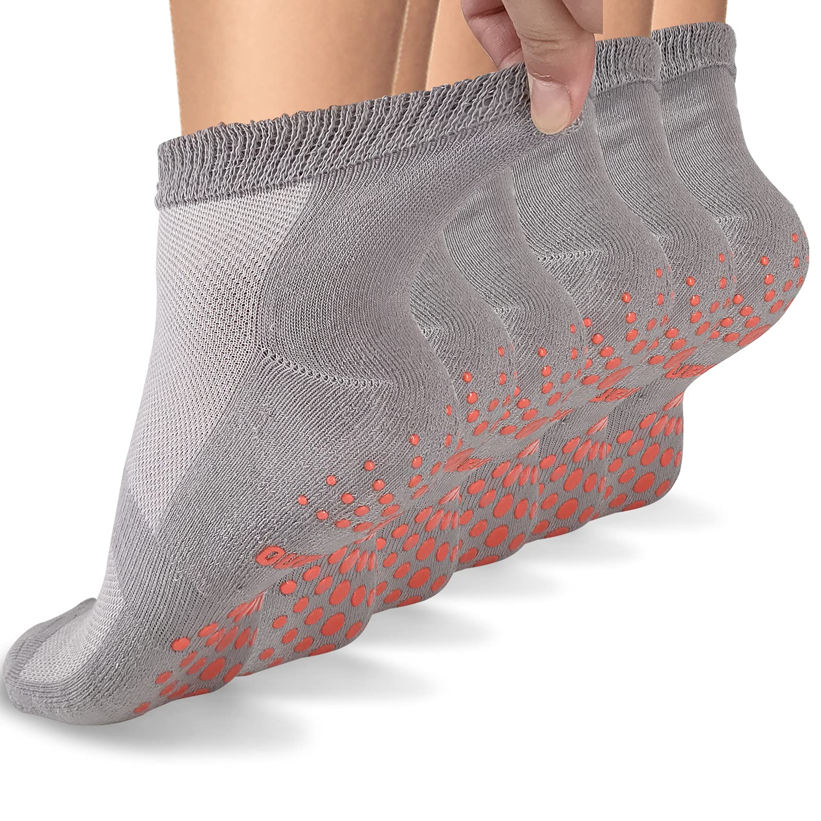 Aaronano 6 Pairs Diabetic Socks Non Slip Hospital Gripper Socks