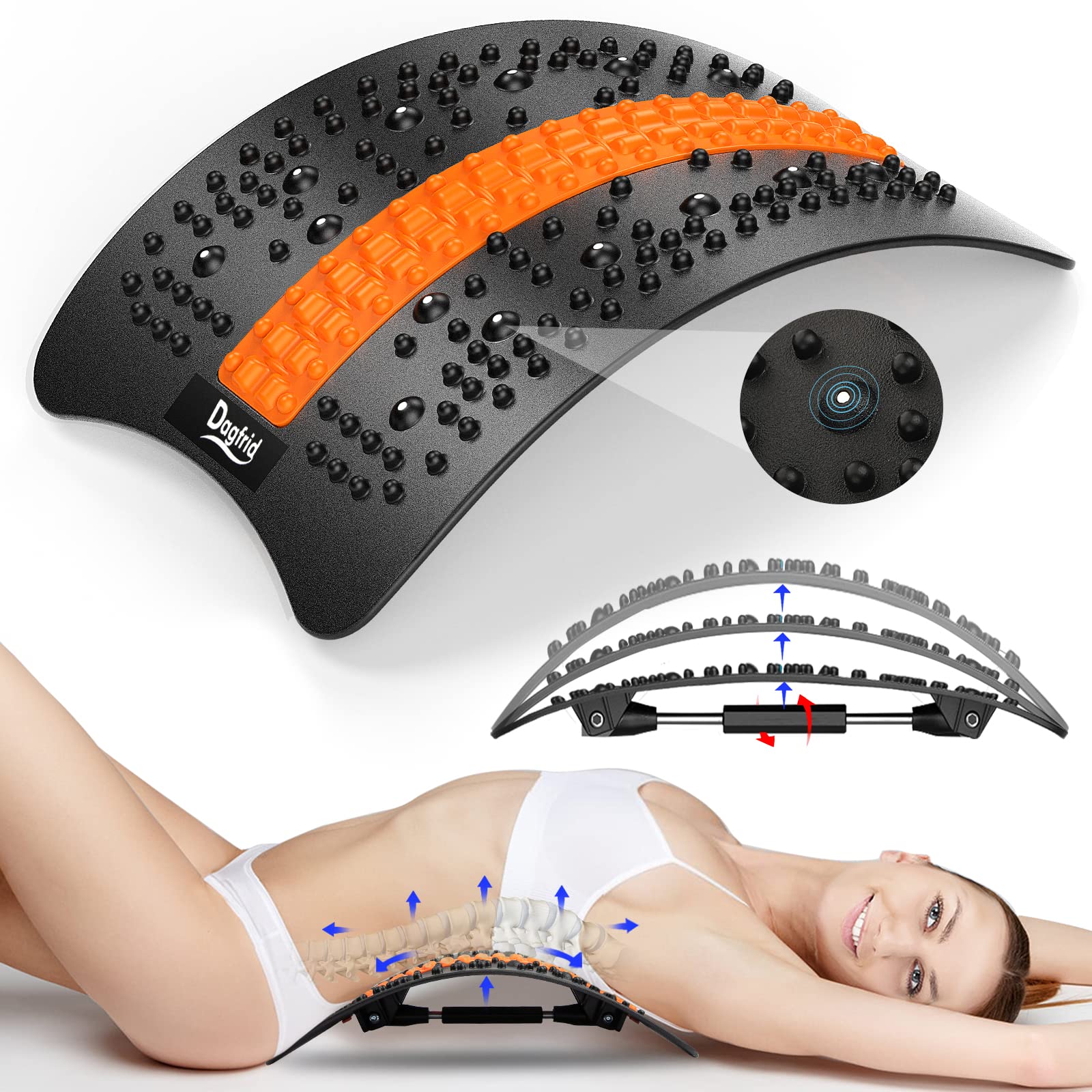 MOOCOO Back Stretcher for Back Pain Relief, Back Cracking Device