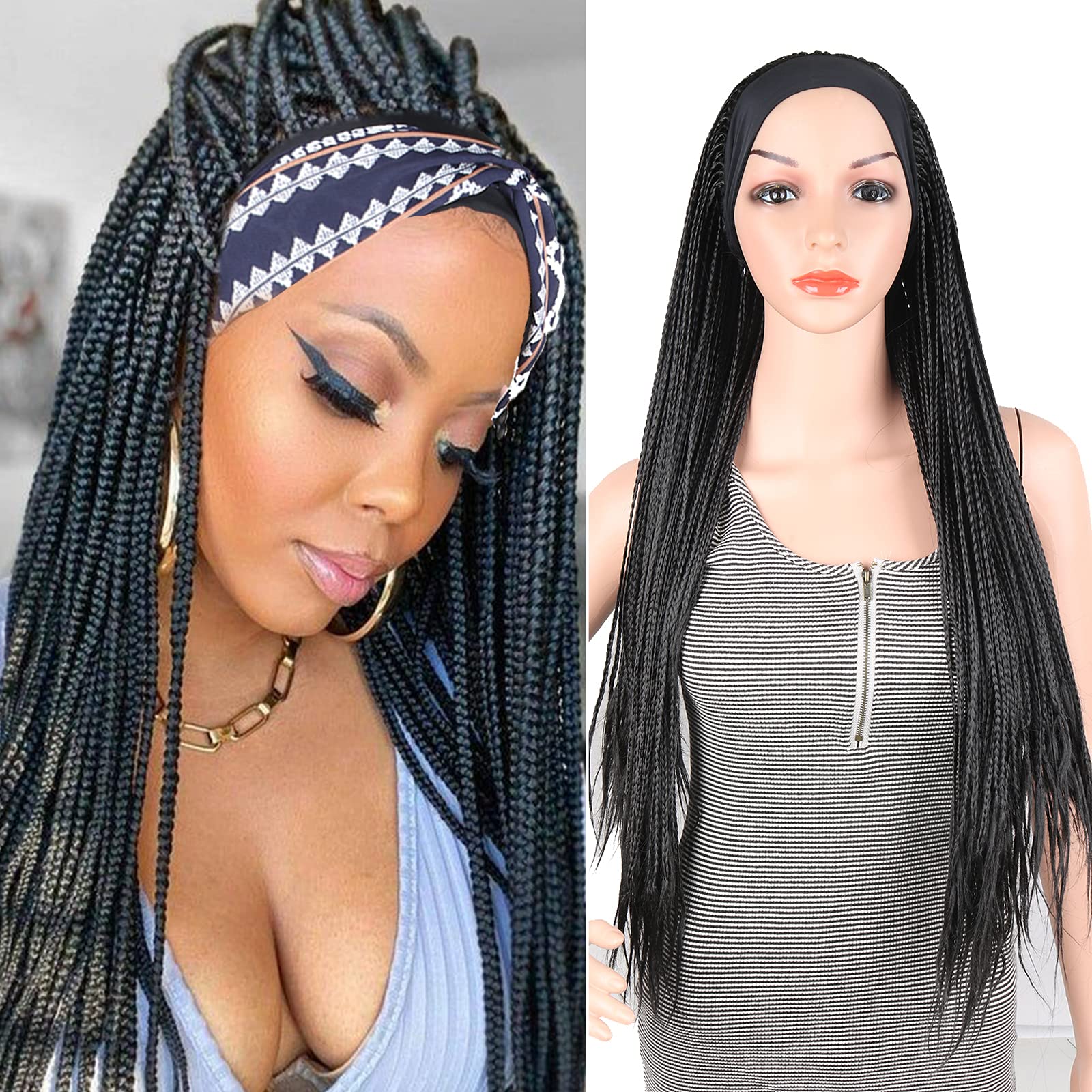 Braided Headband Wigs for Black Women Box Braided Wigs Twist